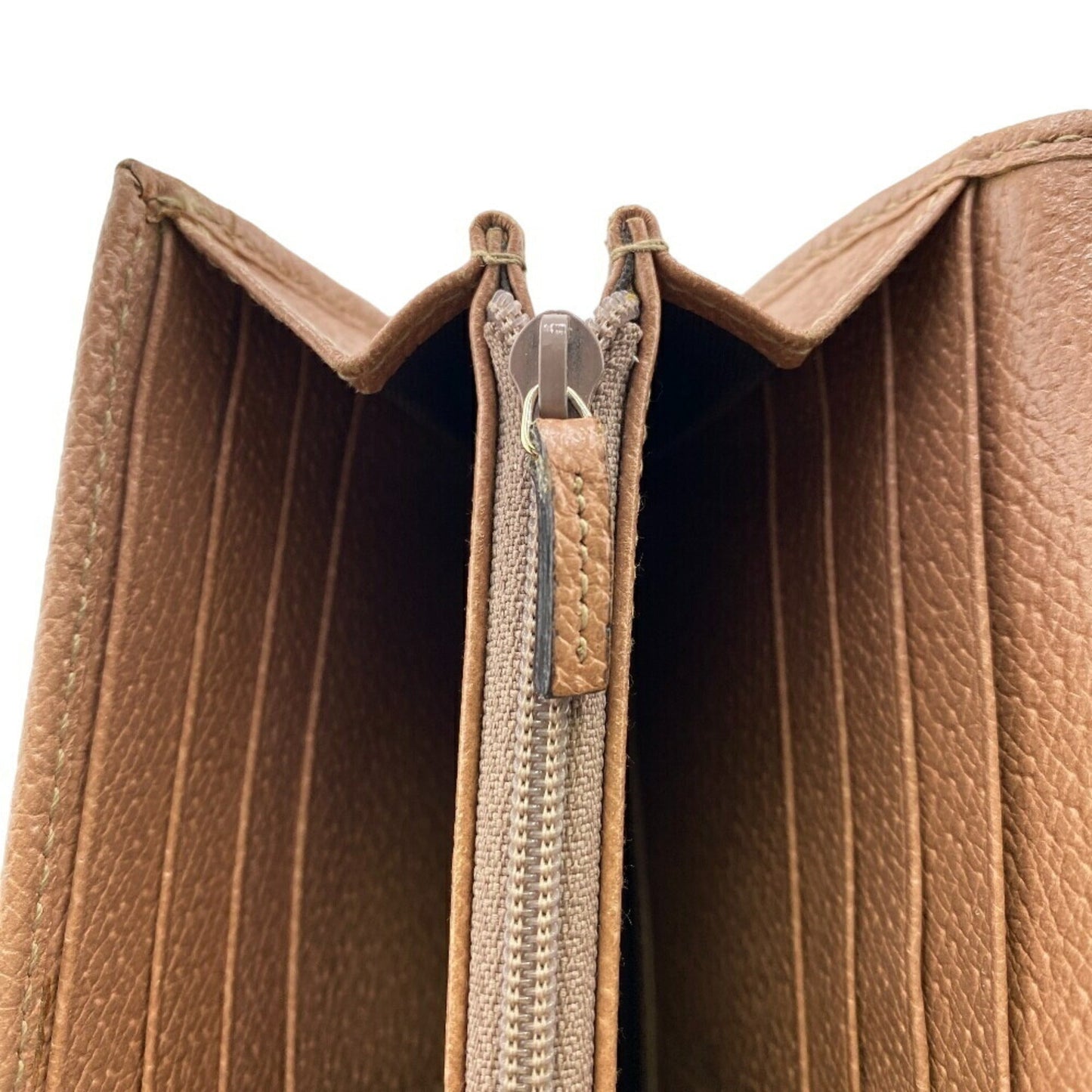 Gucci Beige Pink Canvas Leather Long Wallet (Bi-Fold) ( )