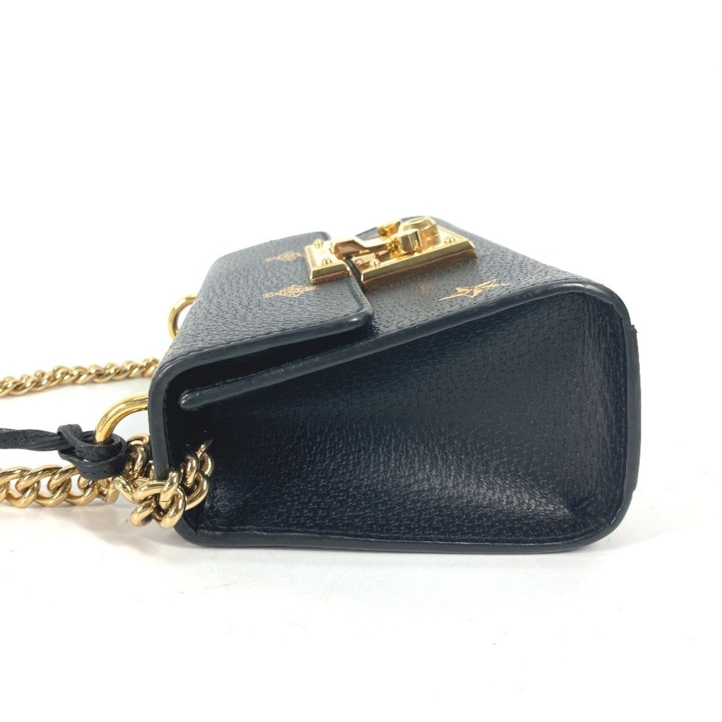 Gucci Black Gold Leather Pochette Shoulder Bag ( )