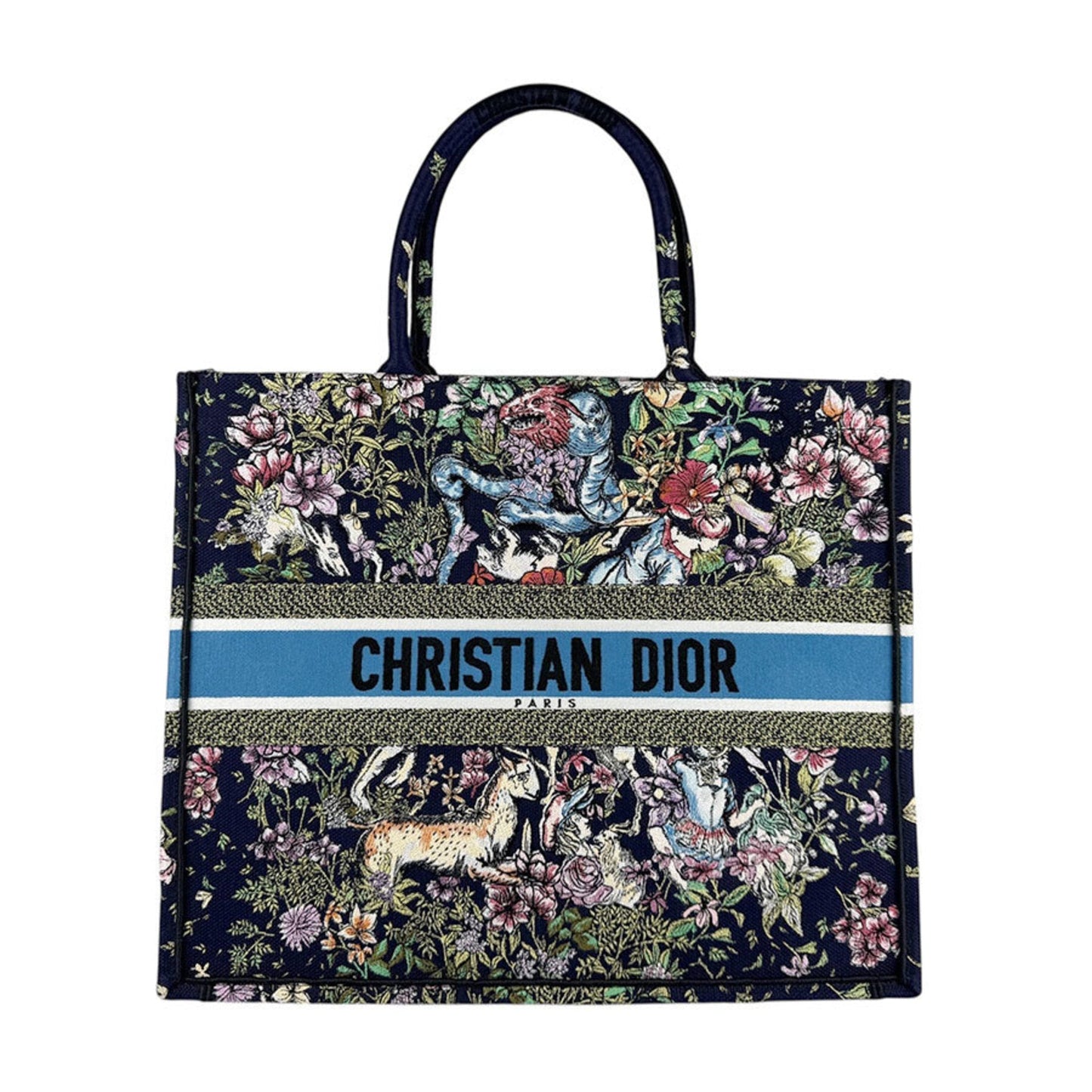 Christian Dior Multi-Color Navy Canvas Shoulder Bag ()