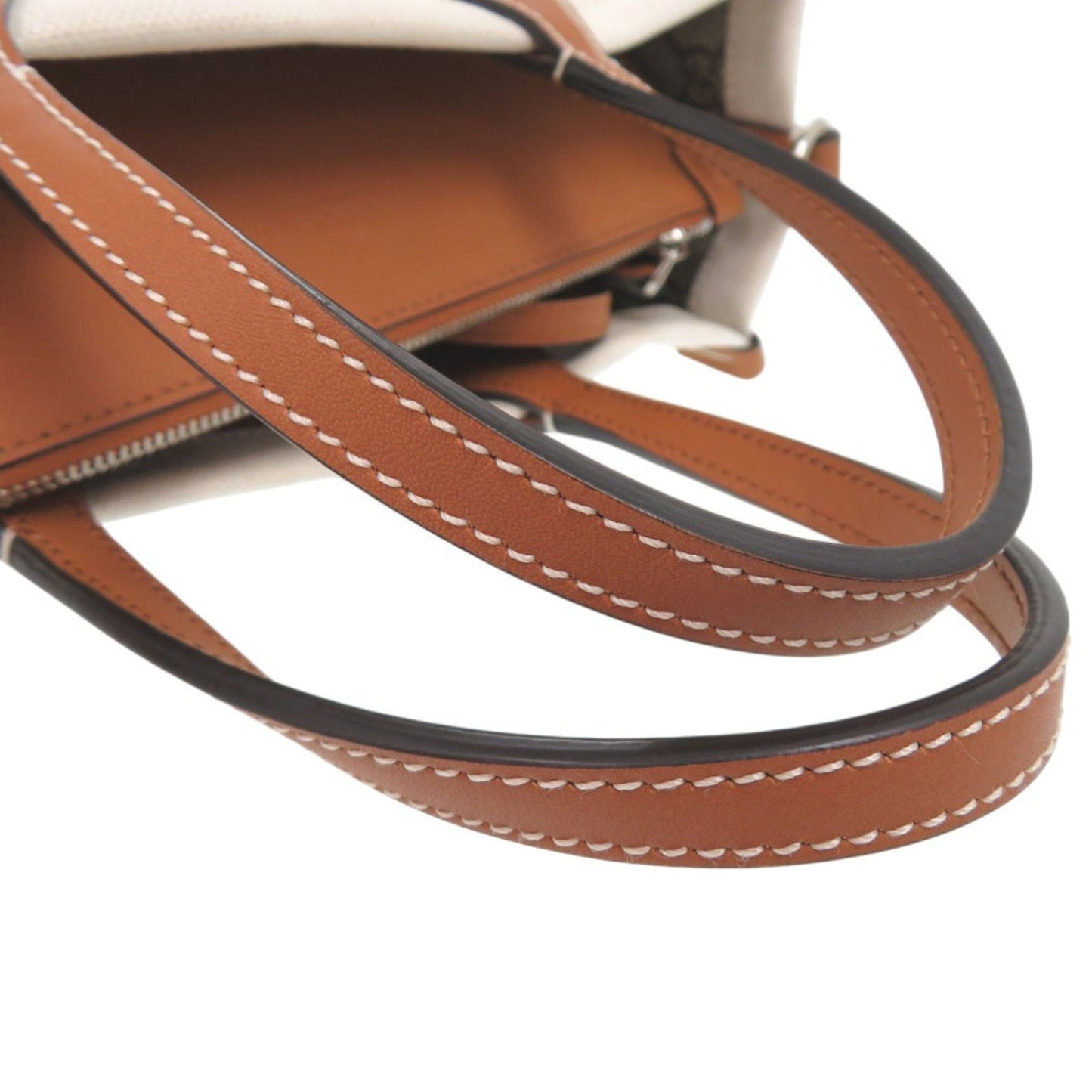 Gucci Beige Canvas Leather Handbag ( )
