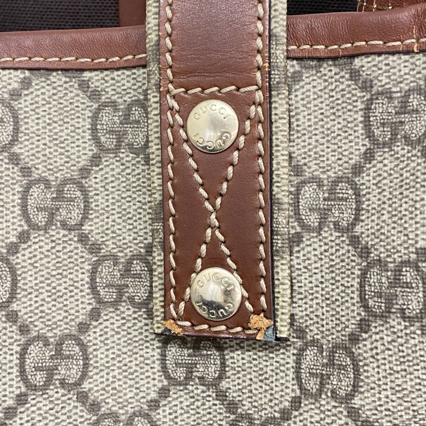 Gucci Beige Brown Pvc Tote Bag ( )