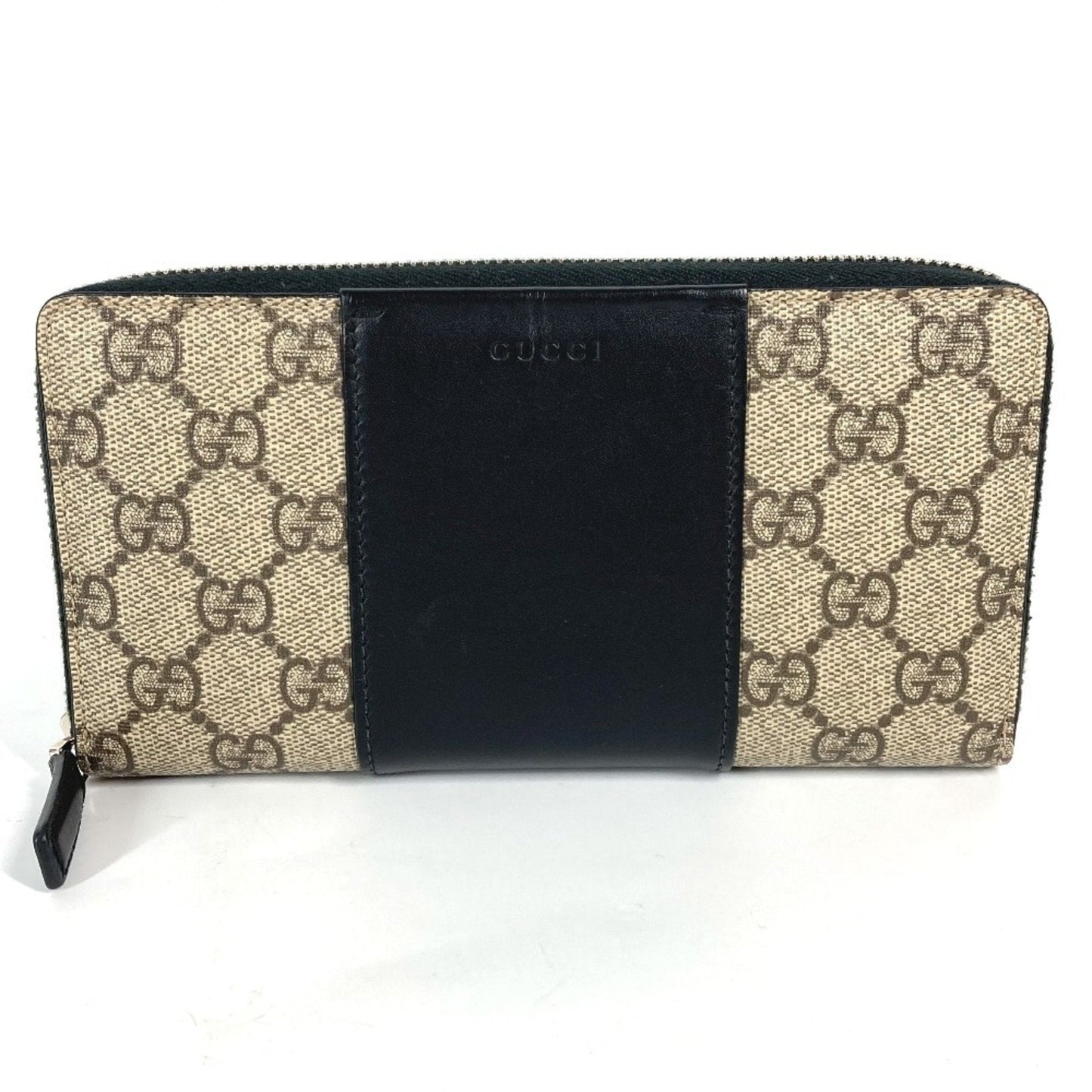 Gucci Beige Black Pvc Leather Long Wallet (Bi-Fold) ( )