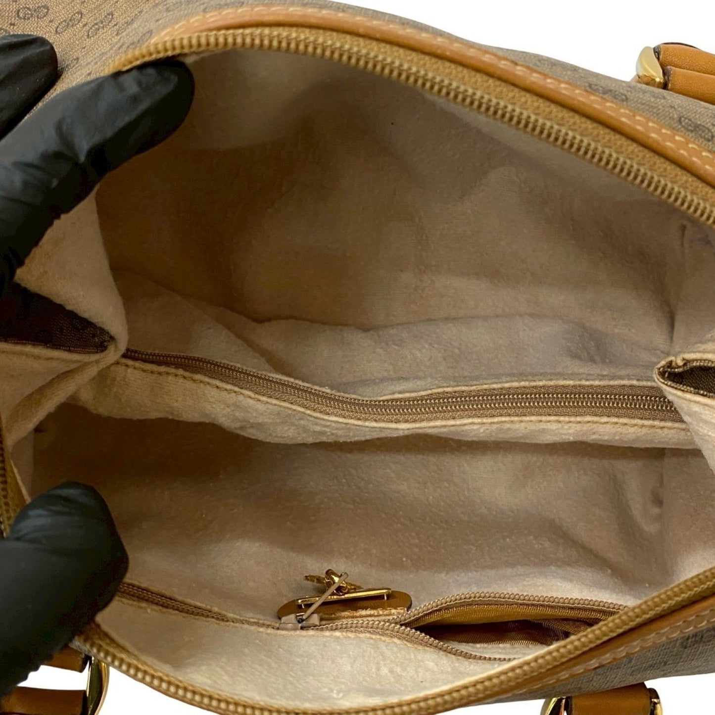 Gucci Brown Leather Pvc Boston Bag Handbag ( )