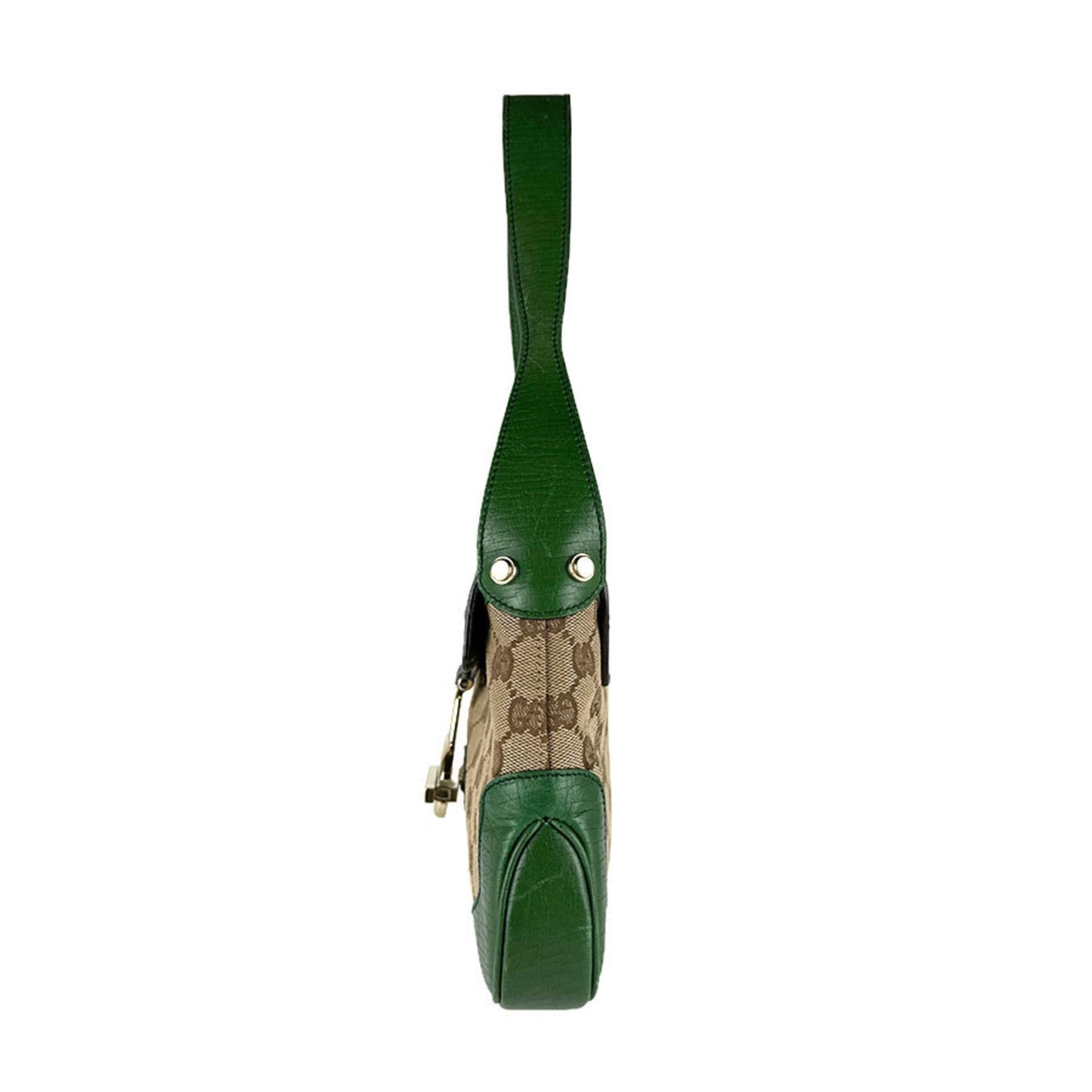 Gucci Brown Green Gg Canvas Leather Handbag ( )