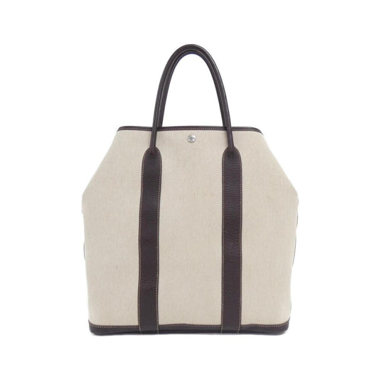 Hermes Brown Toile H Handbag ( )
