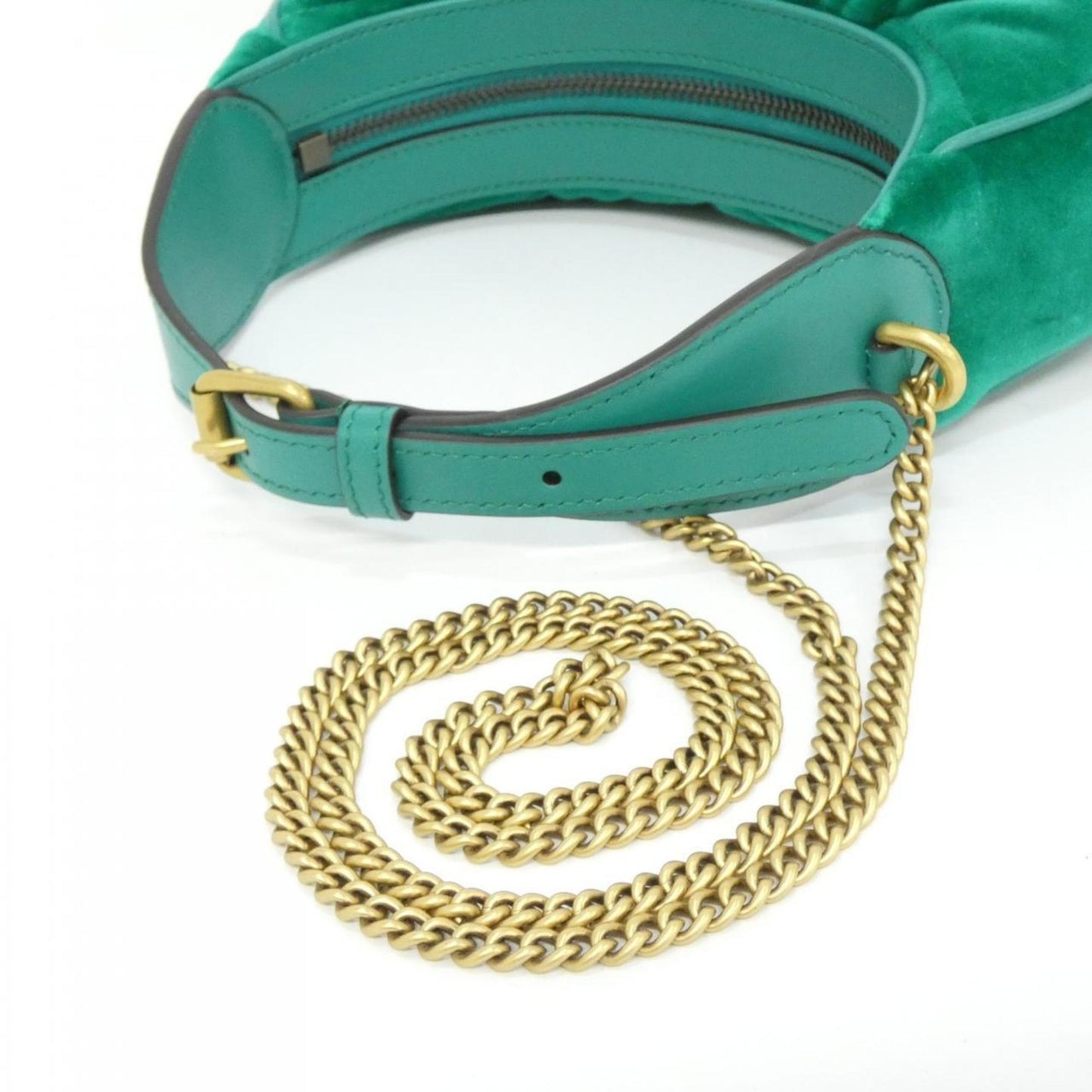Gucci Green Velvet Shoulder Bag ( )