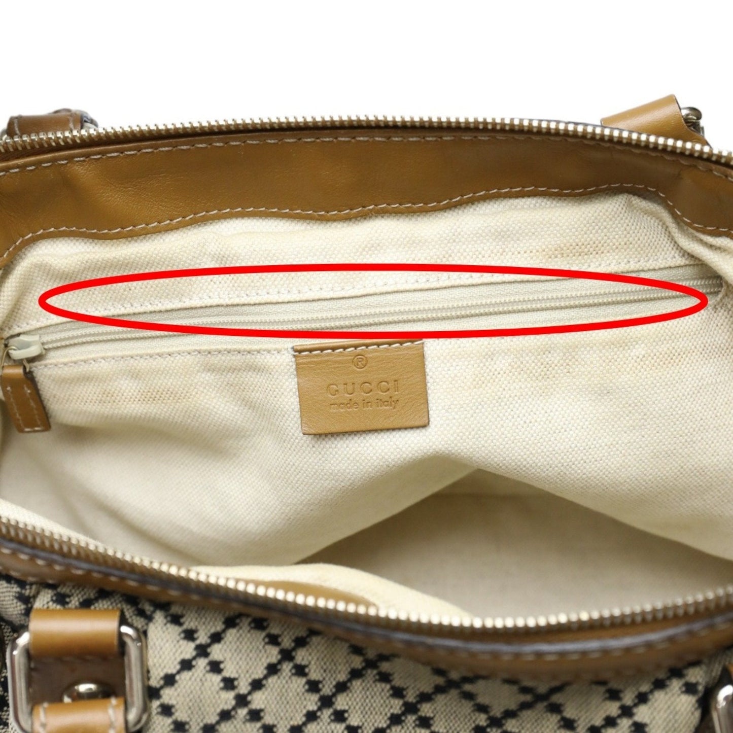 Gucci Beige Brown Canvas Shoulder Bag Tote Bag ( )