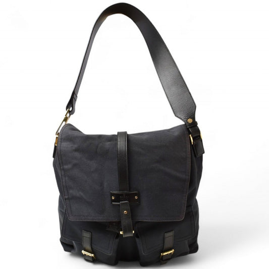 Gucci Black Cotton Canvas Shoulder Bag Sling Bag ( )