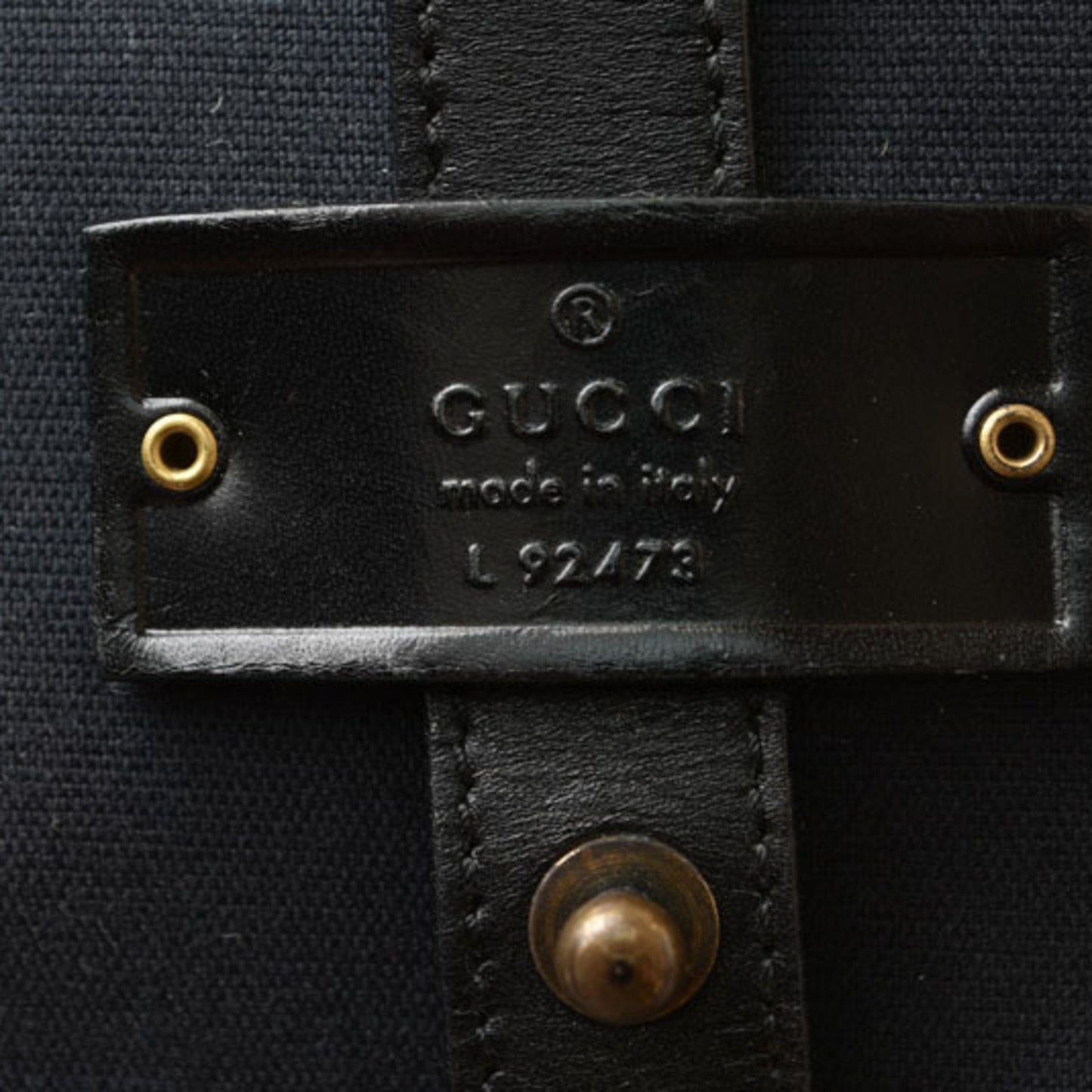Gucci Black Cotton Canvas Shoulder Bag Sling Bag ( )