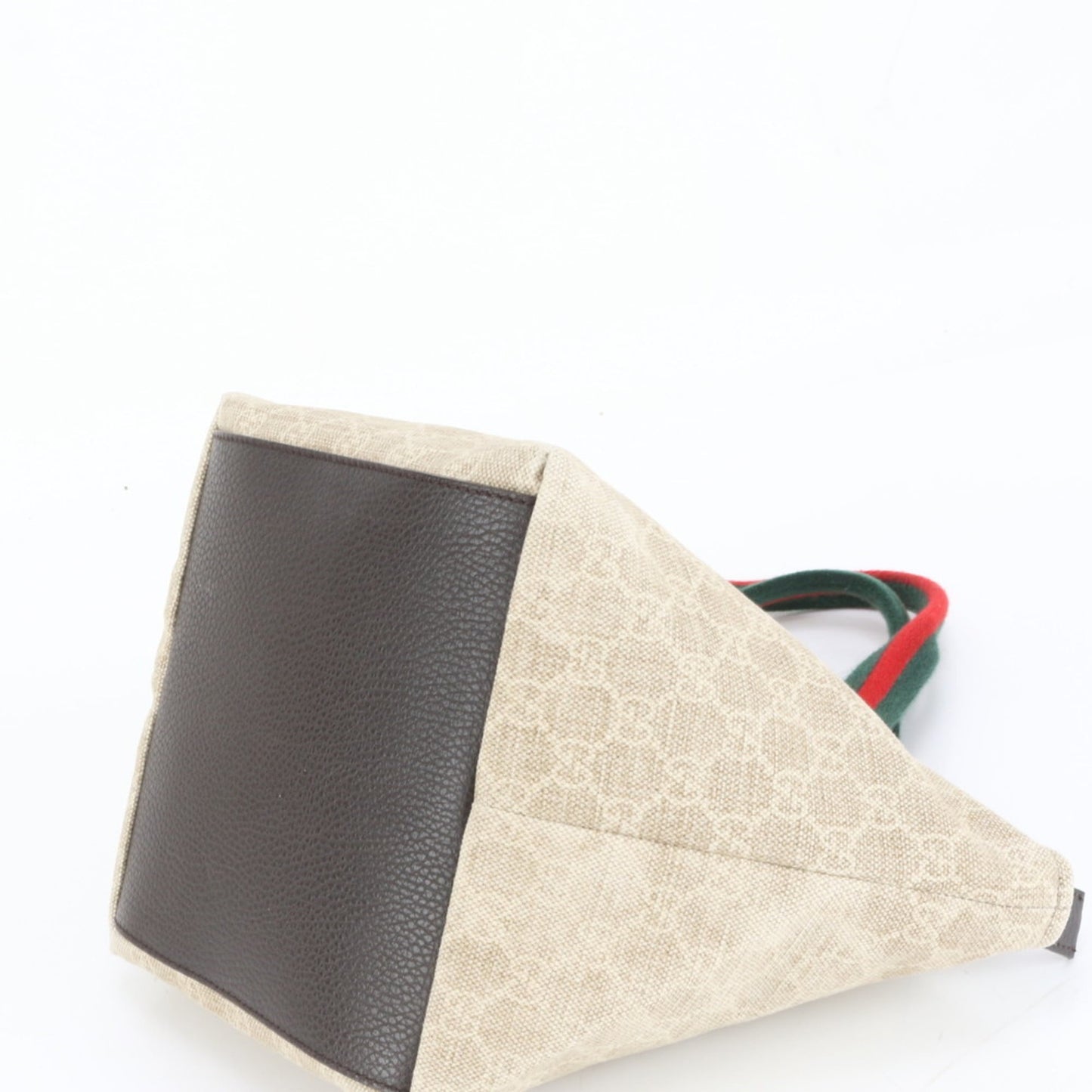 Gucci Brown Leather Canvas Handbag ( )