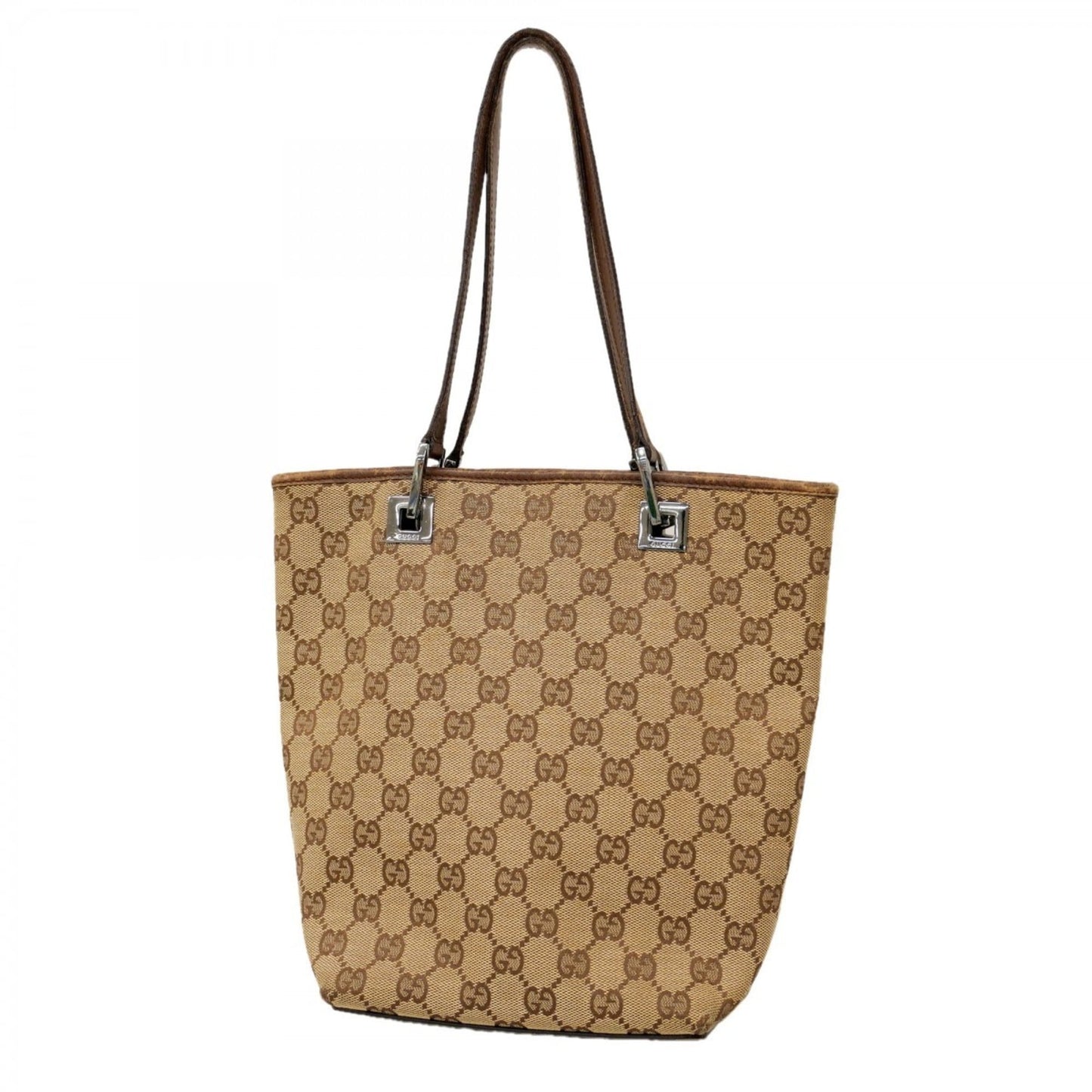 Gucci Beige Brown Canvas Tote Bag ( )