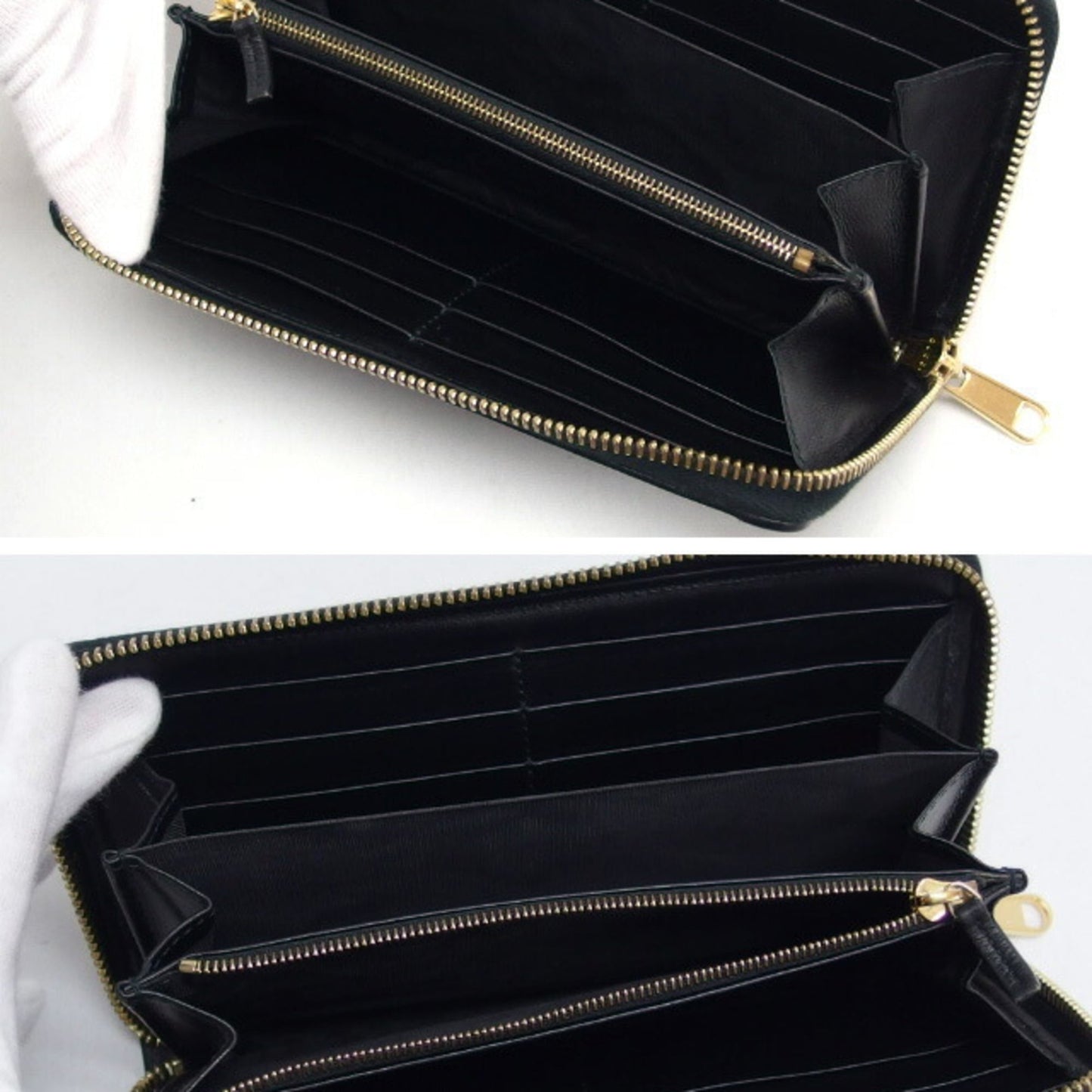 Gucci Black Leather Long Wallet (Bi-Fold) ( )