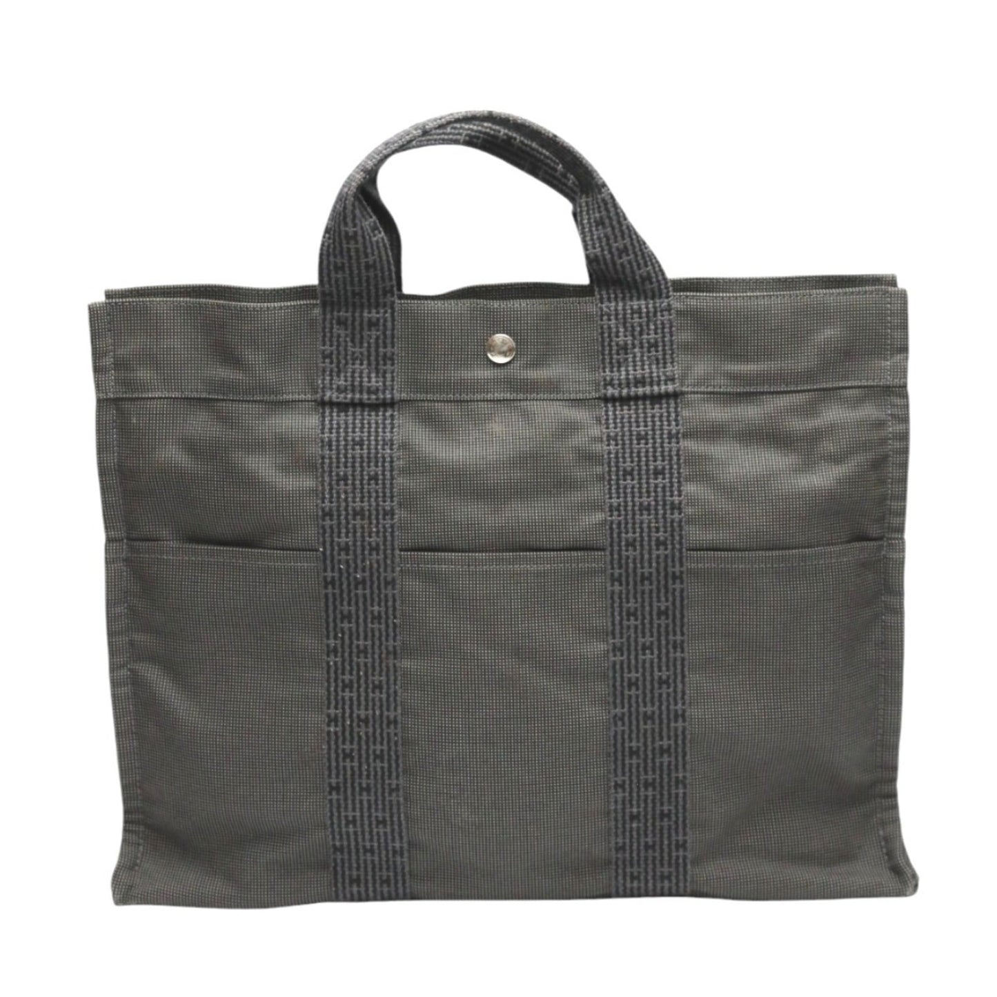 Hermes Her Line Gray Canvas Tote Bag ( )