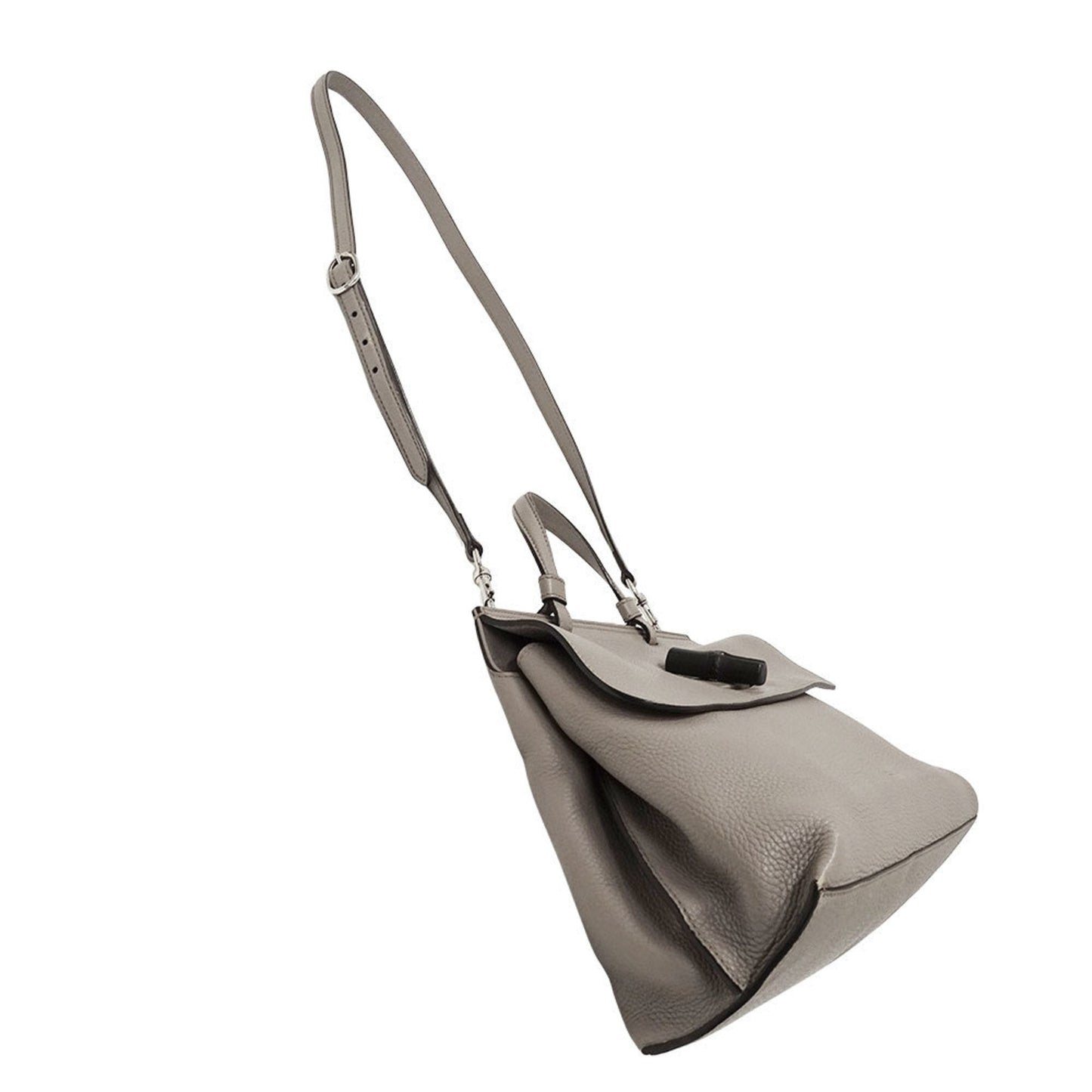 Gucci Gray Leather Handbag Shoulder Bag ( )