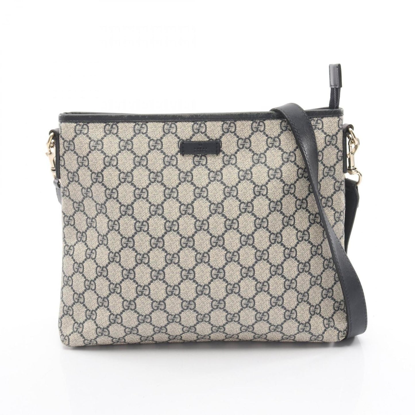 Gucci Beige Navy Gg Supreme Leather Shoulder Bag ( )