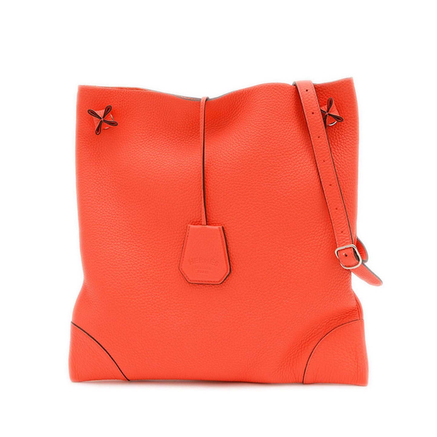 Hermes Orange Taurillon Clemence Leather Shoulder Bag ( )
