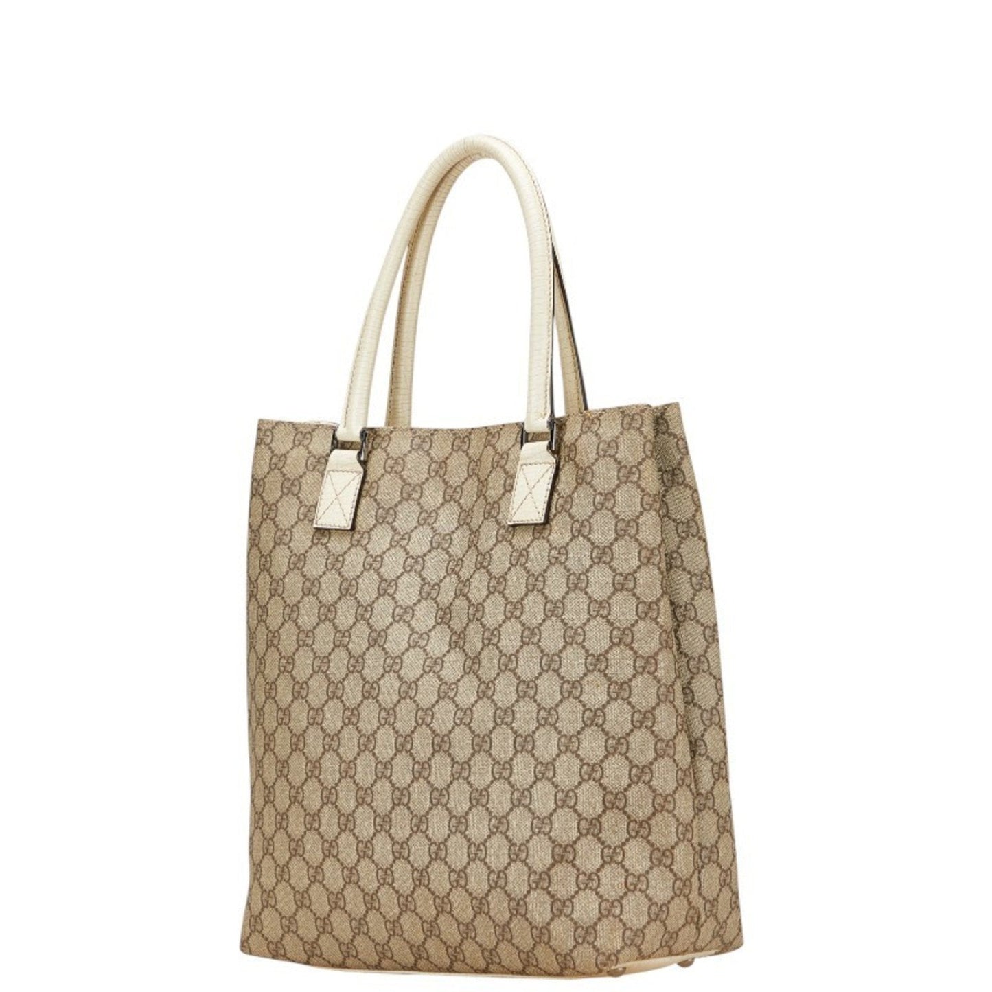 Gucci Beige Ivory Pvc Leather Handbag Tote Bag ( )