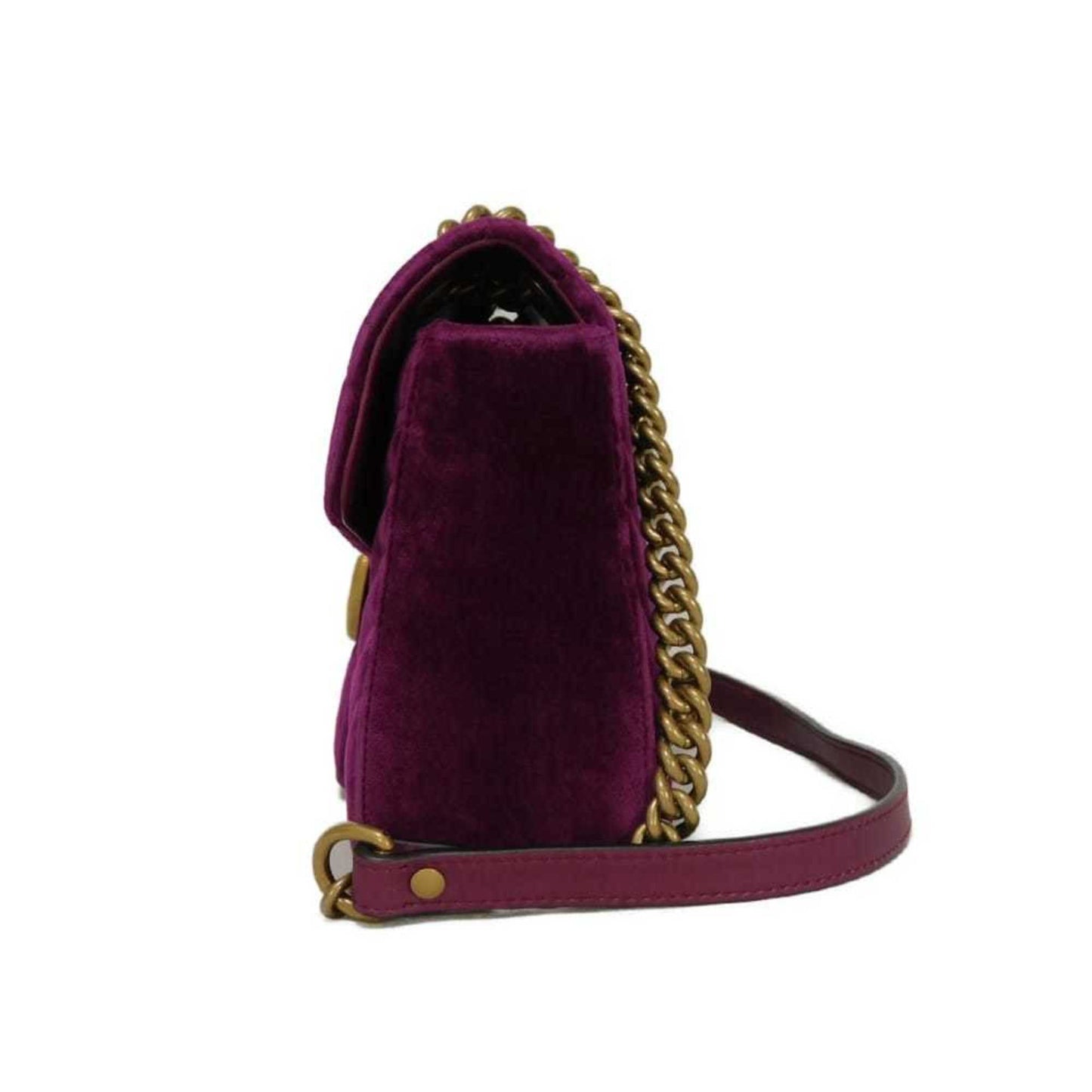 Gucci Purple Velvet Shoulder Bag ( )