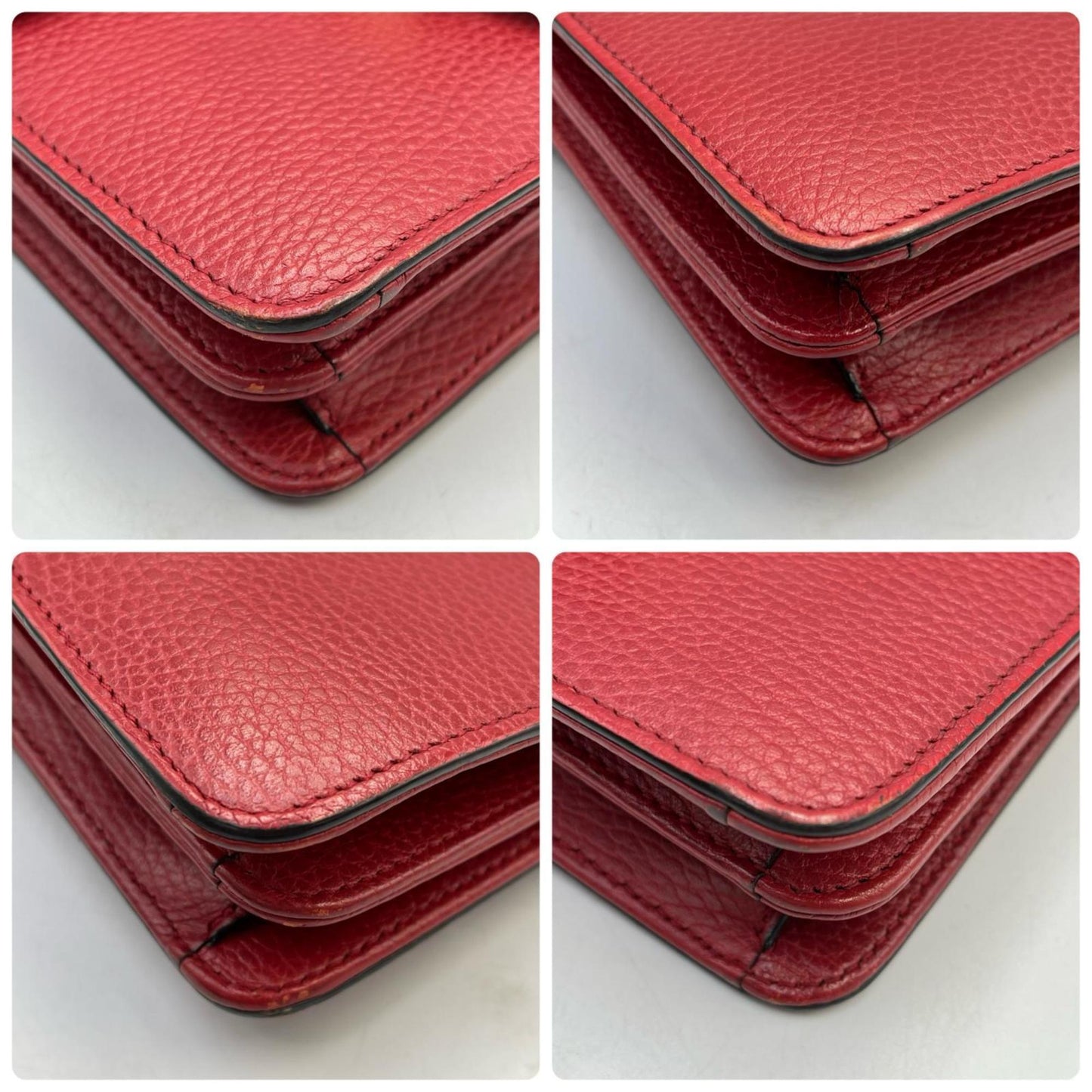 Gucci Red Color Leather Shoulder Bag ( )