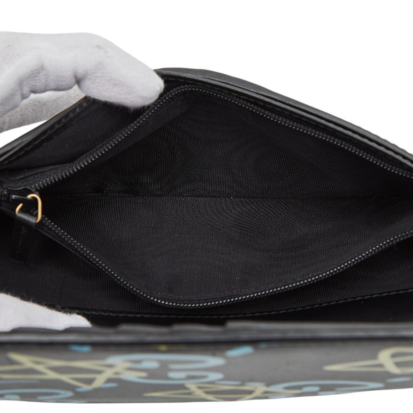 Gucci Black Blue Yellow Leather Long Wallet (Bi-Fold) ( )