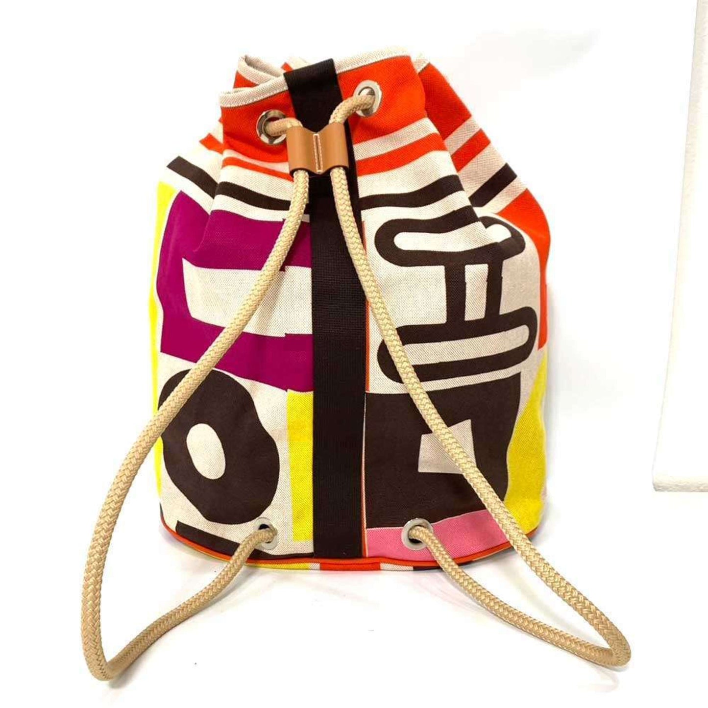 Hermes Multi-Color Cotton Canvas Shoulder Bag ( )
