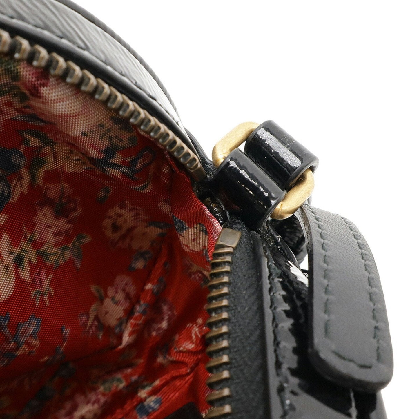 Gucci Black Yellow Patent Leather Rubber Pochette Shoulder Bag ( )
