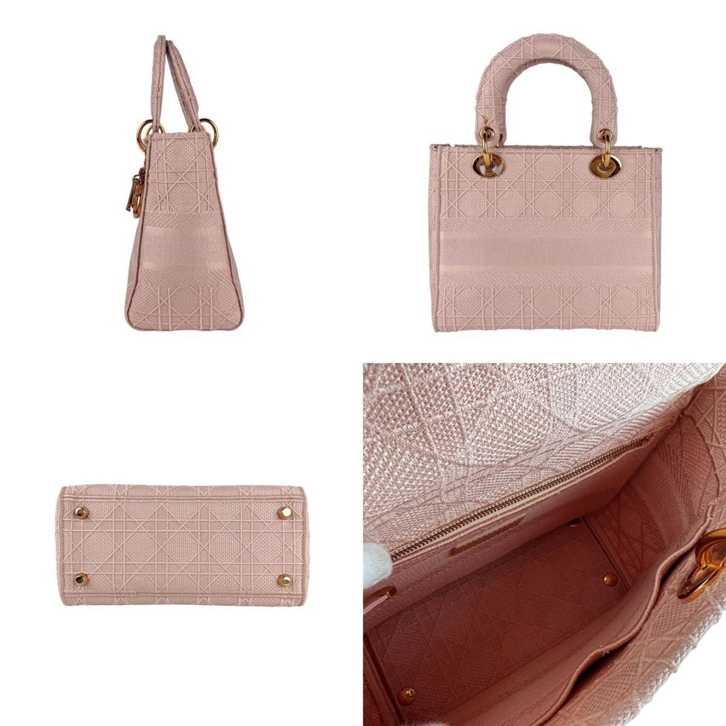 Christian Dior Pink Canvas Handbag Shoulder Bag ()
