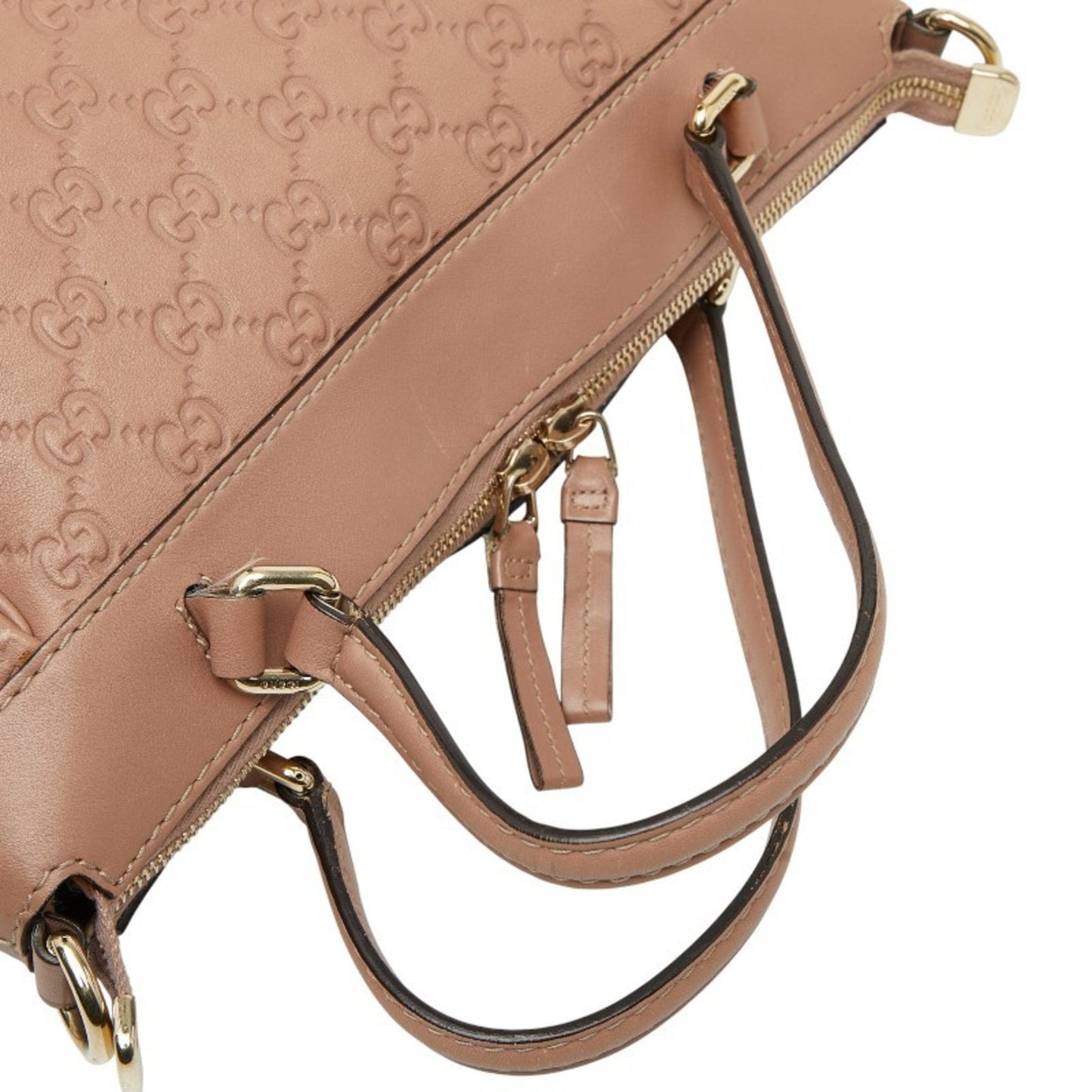Gucci Pink Beige Leather Handbag Shoulder Bag ( )