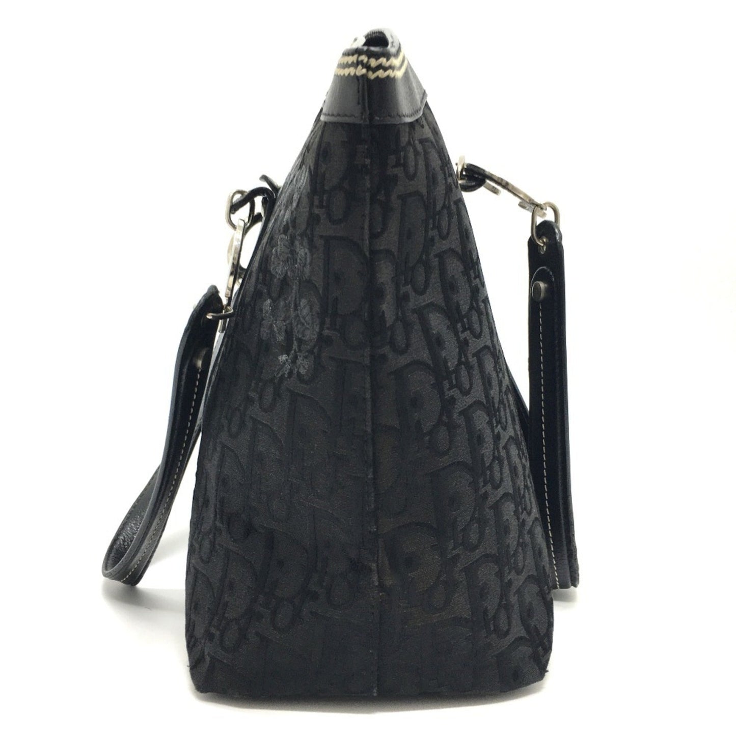 Christian Dior Black Canvas Leather Tote Bag ()