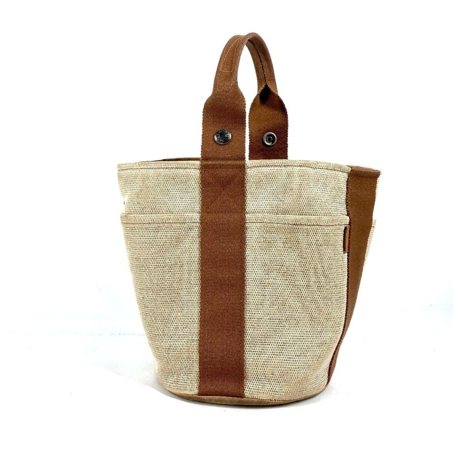 Hermes Brown Canvas Handbag ( )