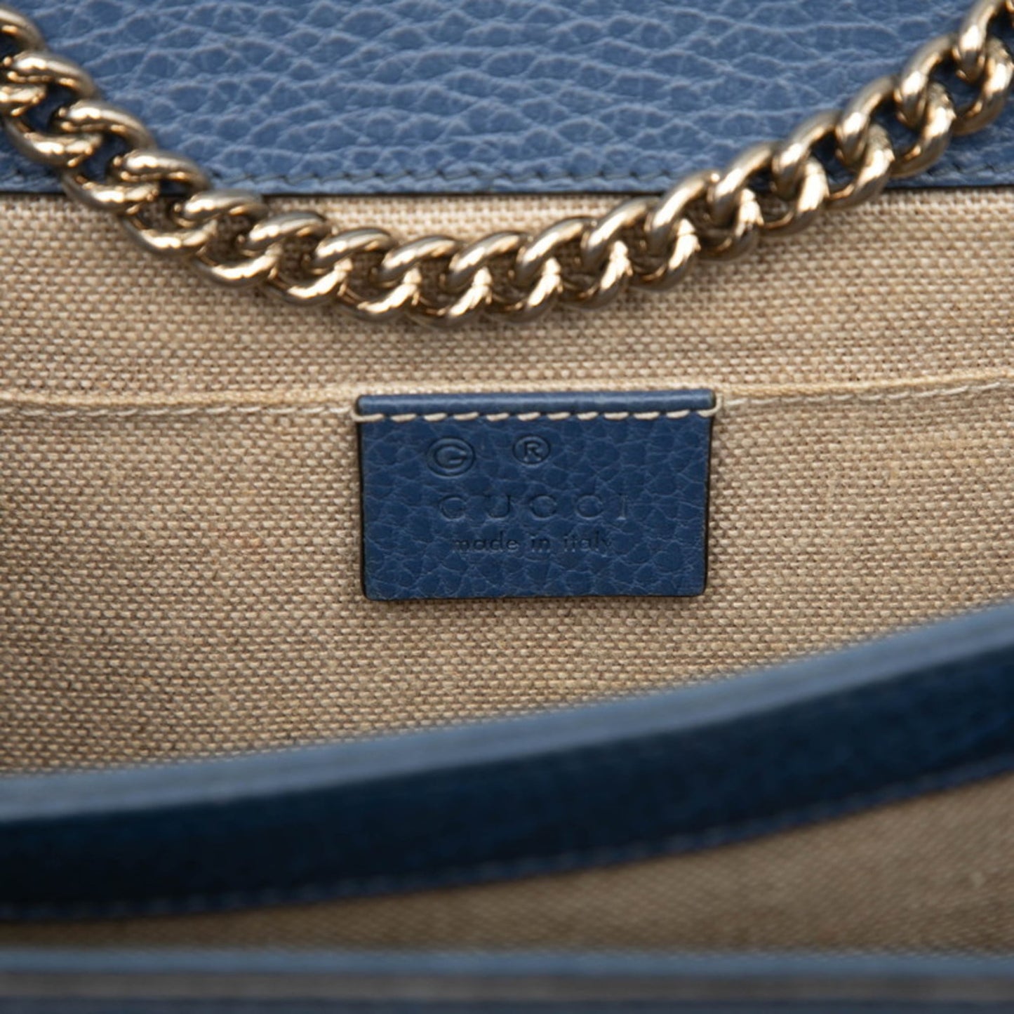Gucci Blue Leather Shoulder Bag ( )