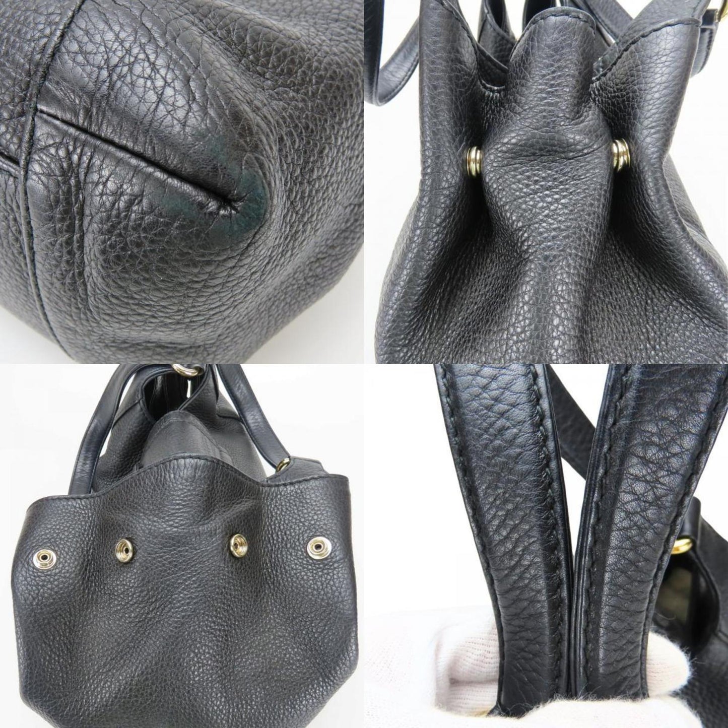 Gucci Black Leather Tote Bag ( )