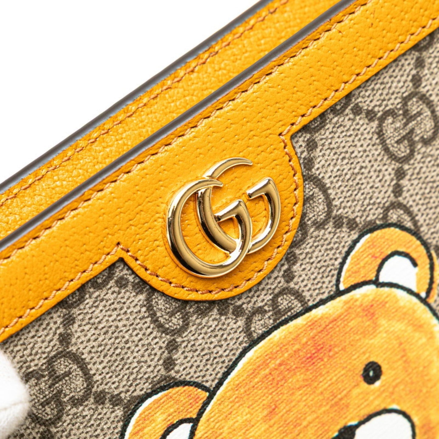 Gucci Beige Orange Pvc Leather Clutch Bag ( )