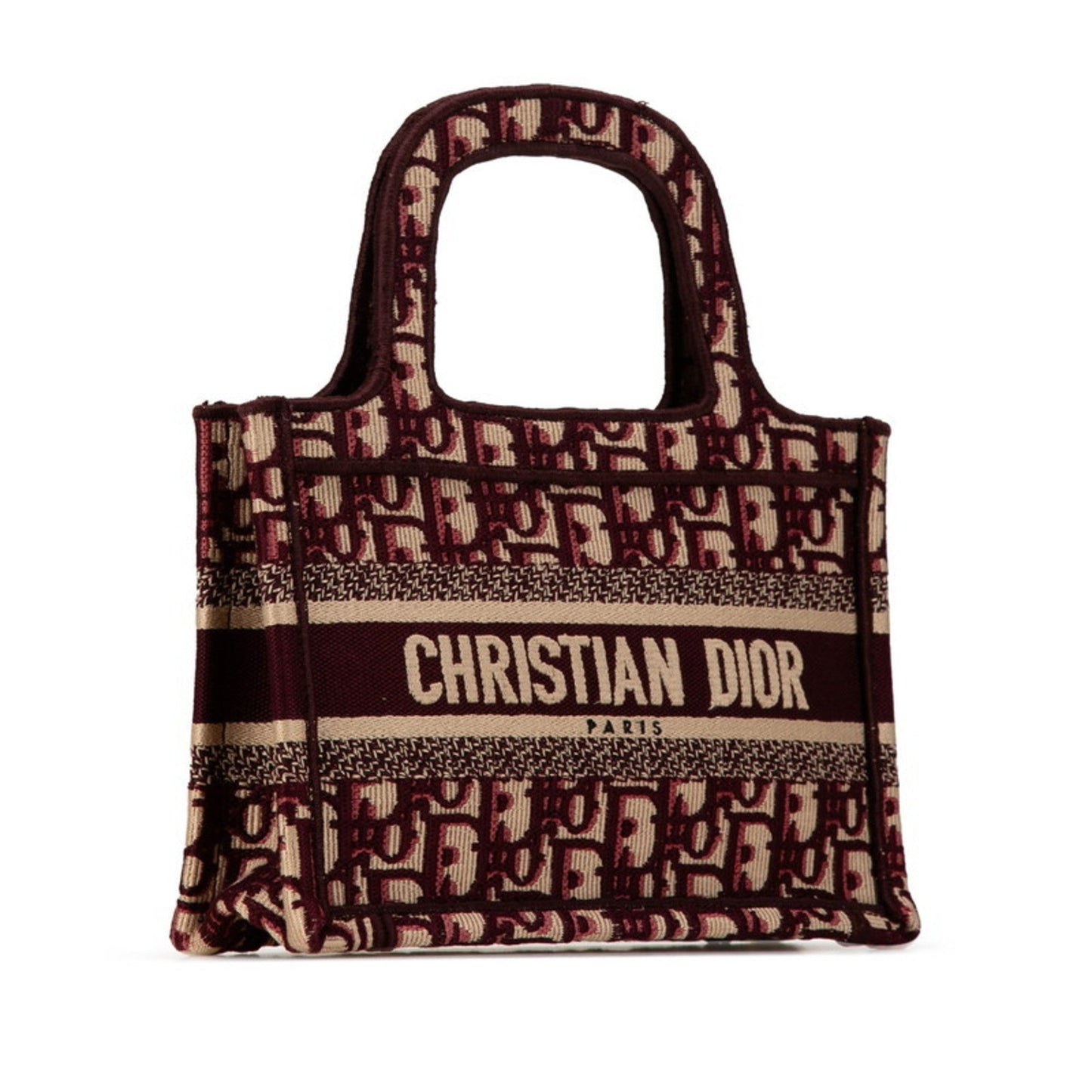 Christian Dior Beige Wine Canvas Handbag Tote Bag ()