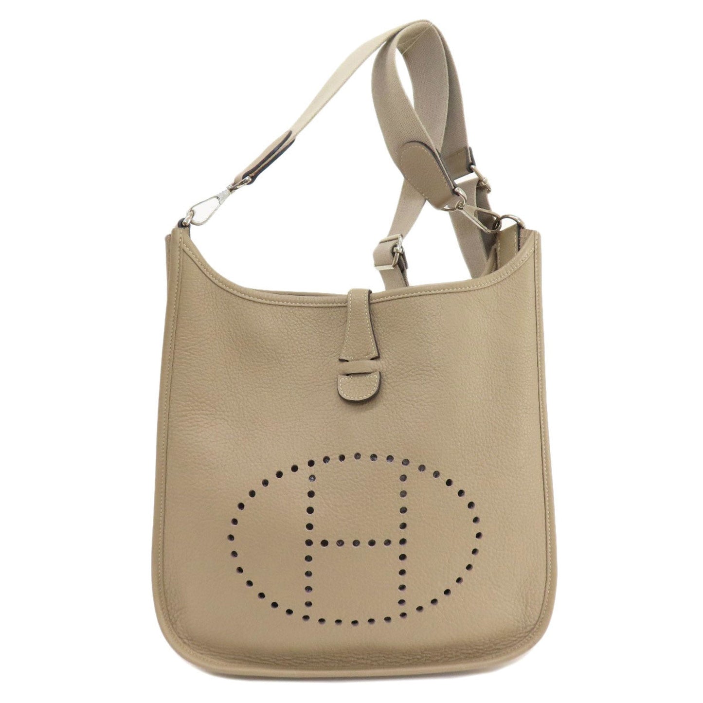 Hermes Gris Tourterelle Leather Shoulder Bag ( )
