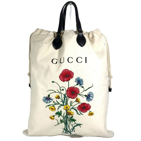 Gucci Black White Leather Canvas Shoulder Bag Tote Bag ( )