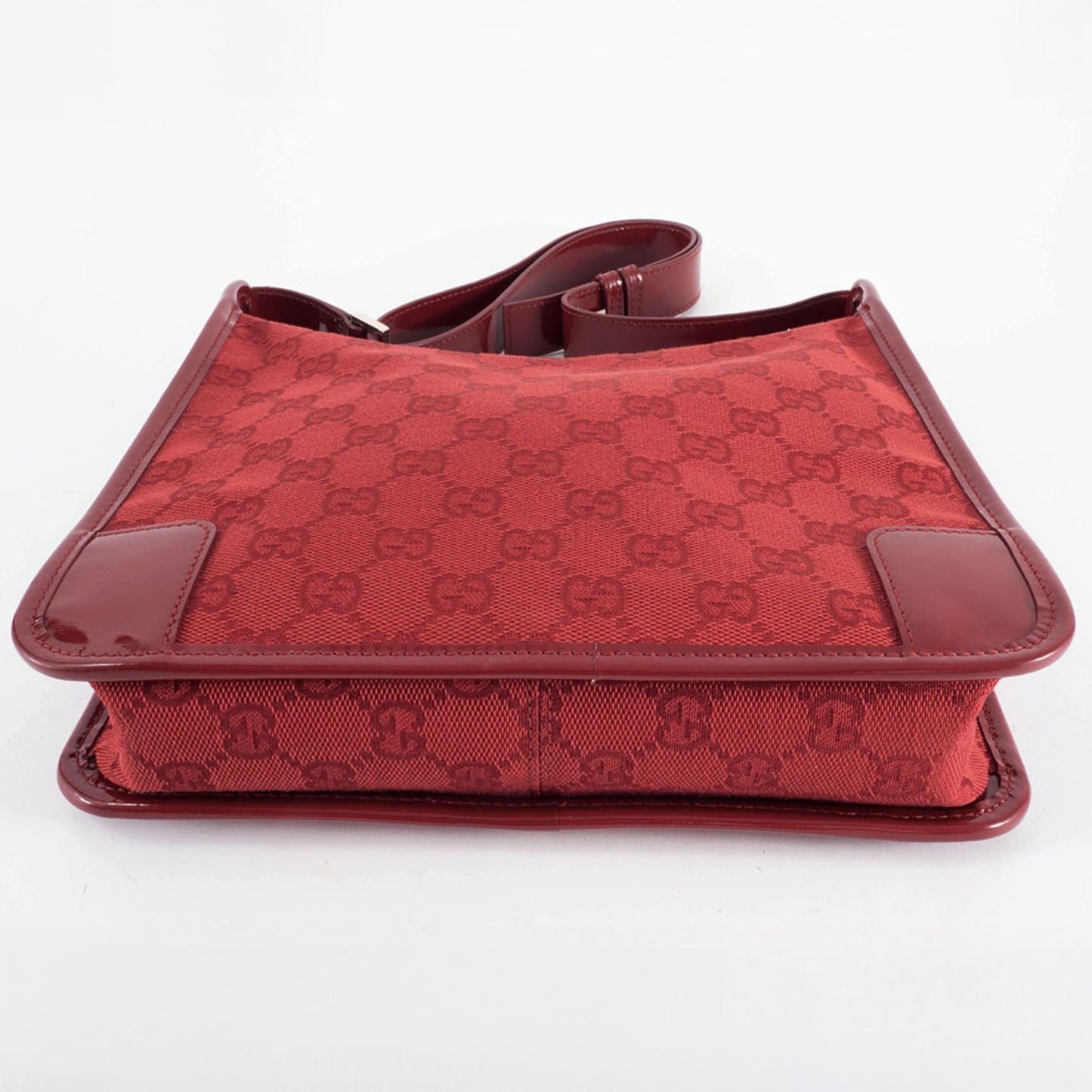 Gucci Red Color Canvas Leather Shoulder Bag ( )