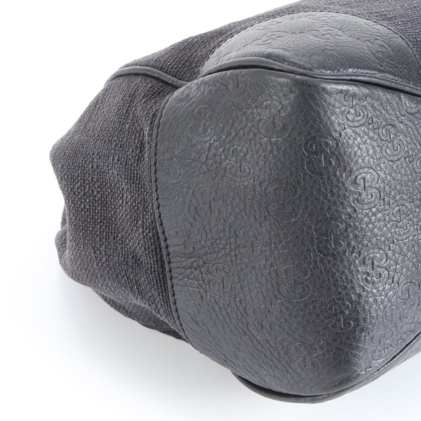 Gucci Black Leather Canvas Shoulder Bag ( )