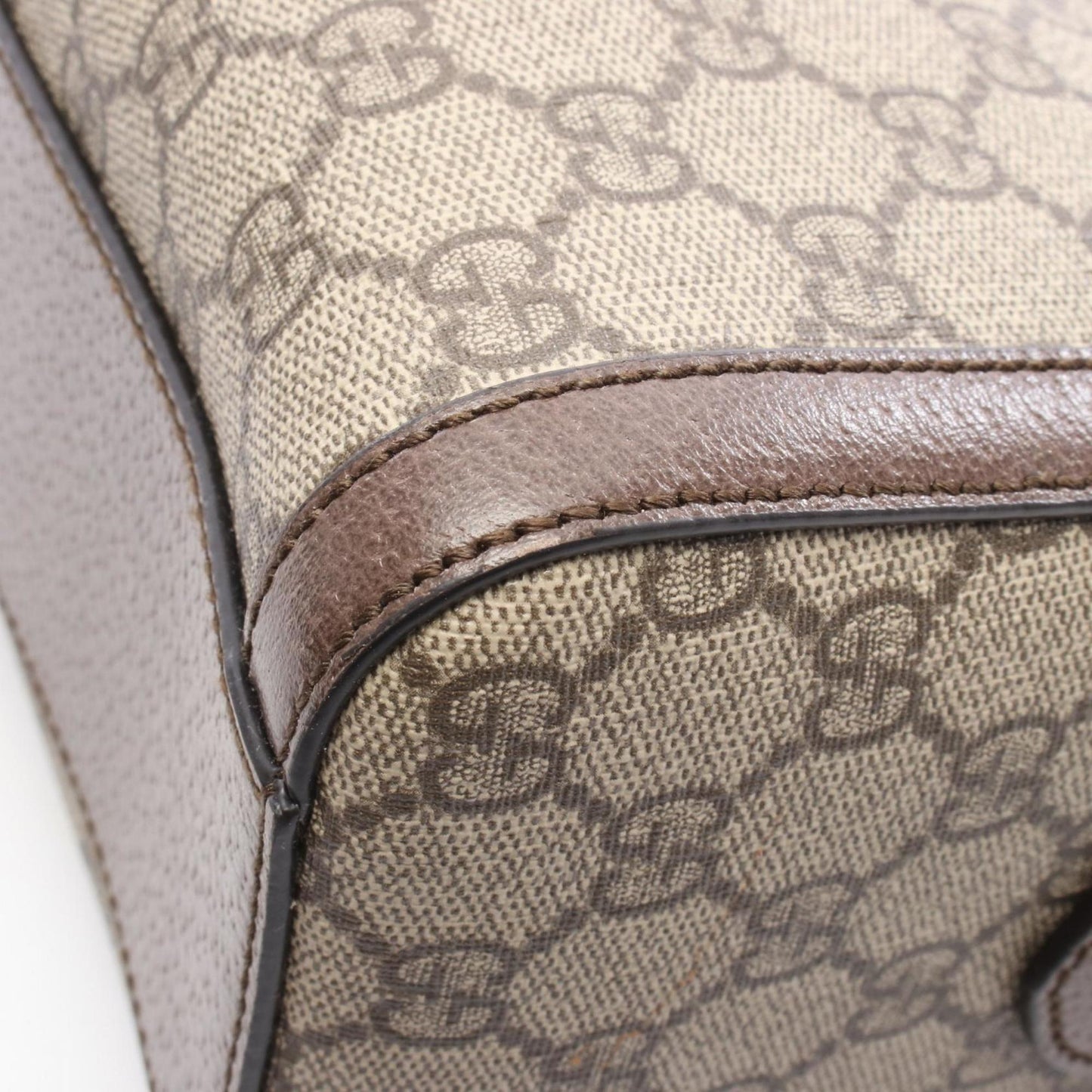 Gucci Beige Brown Multi-Color Coated Canvas Pvc Leather/Webbing Handbag ( )