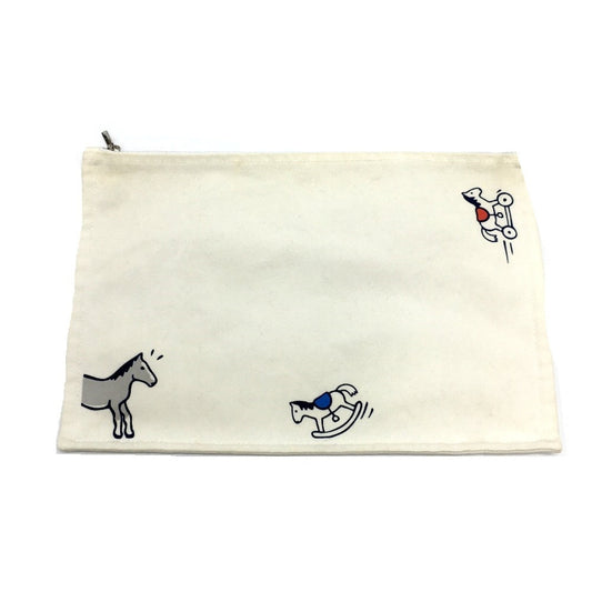 Hermes Off-White Cotton Pouch ( )