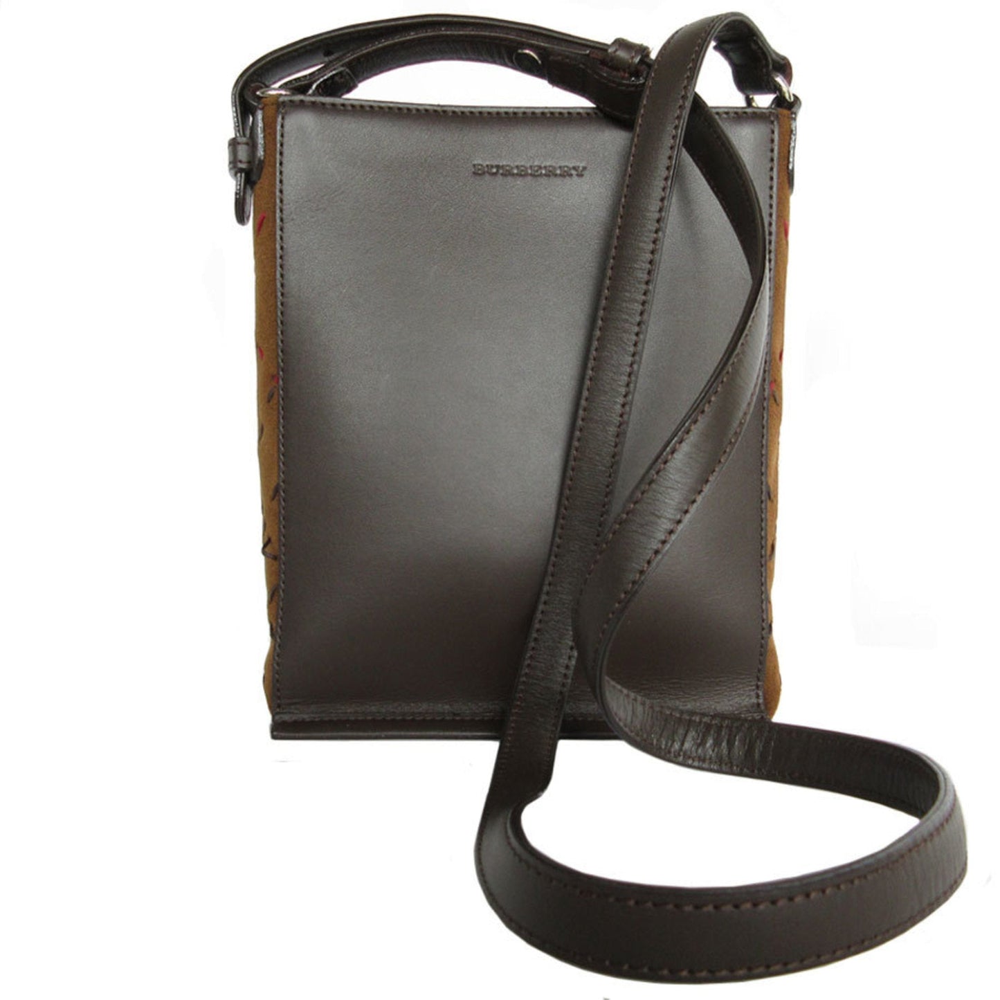 Burberry Brown Leather Suede Shoulder Bag ( )