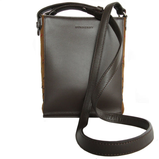 Burberry Brown Leather Suede Shoulder Bag ( )