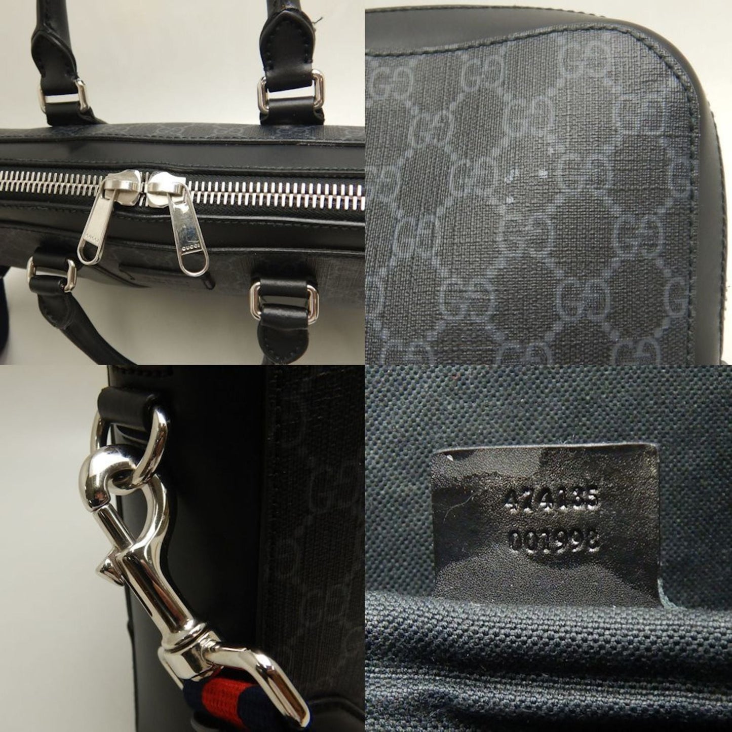 Gucci Black Gg Supreme Canvas Briefcase ( )