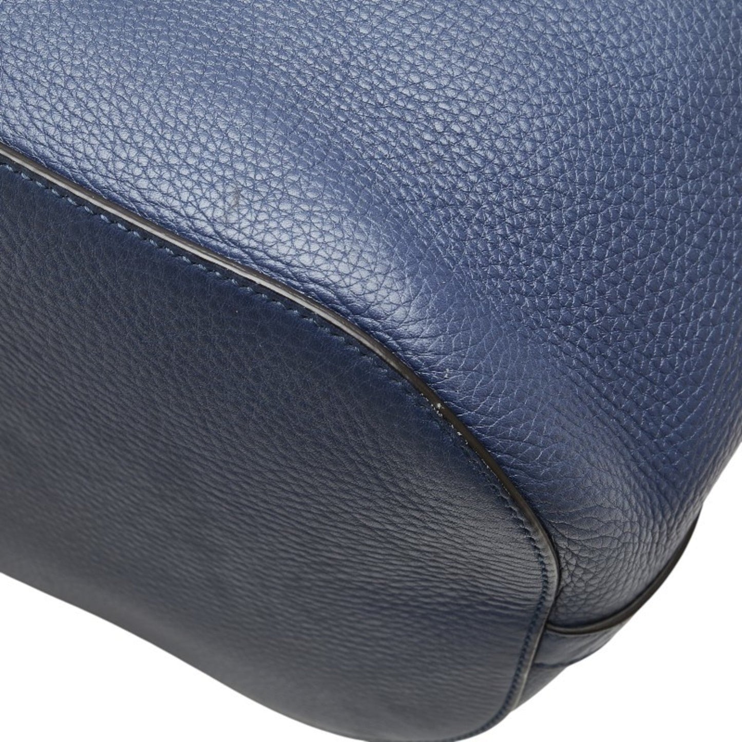 Gucci Bamboo Navy Leather Handbag Shoulder Bag ( )