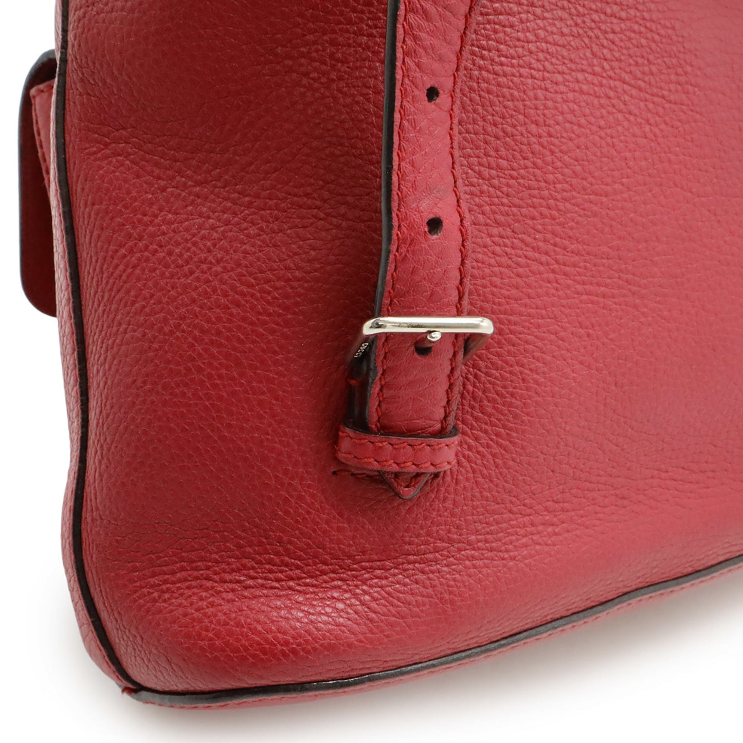Gucci Red Color Bamboo Leather Backpack Shoulder Bag ( )