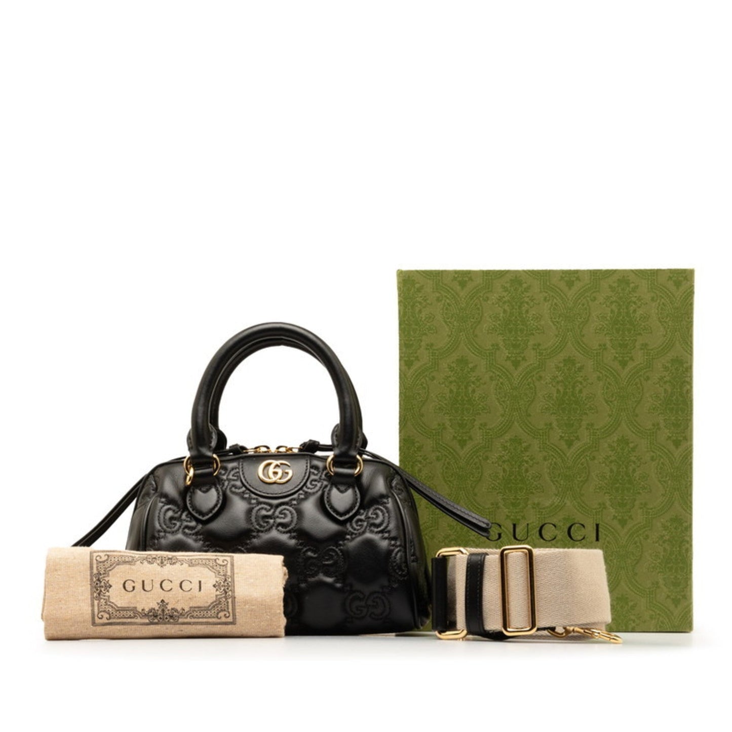 Gucci Black Leather Handbag Shoulder Bag ( )