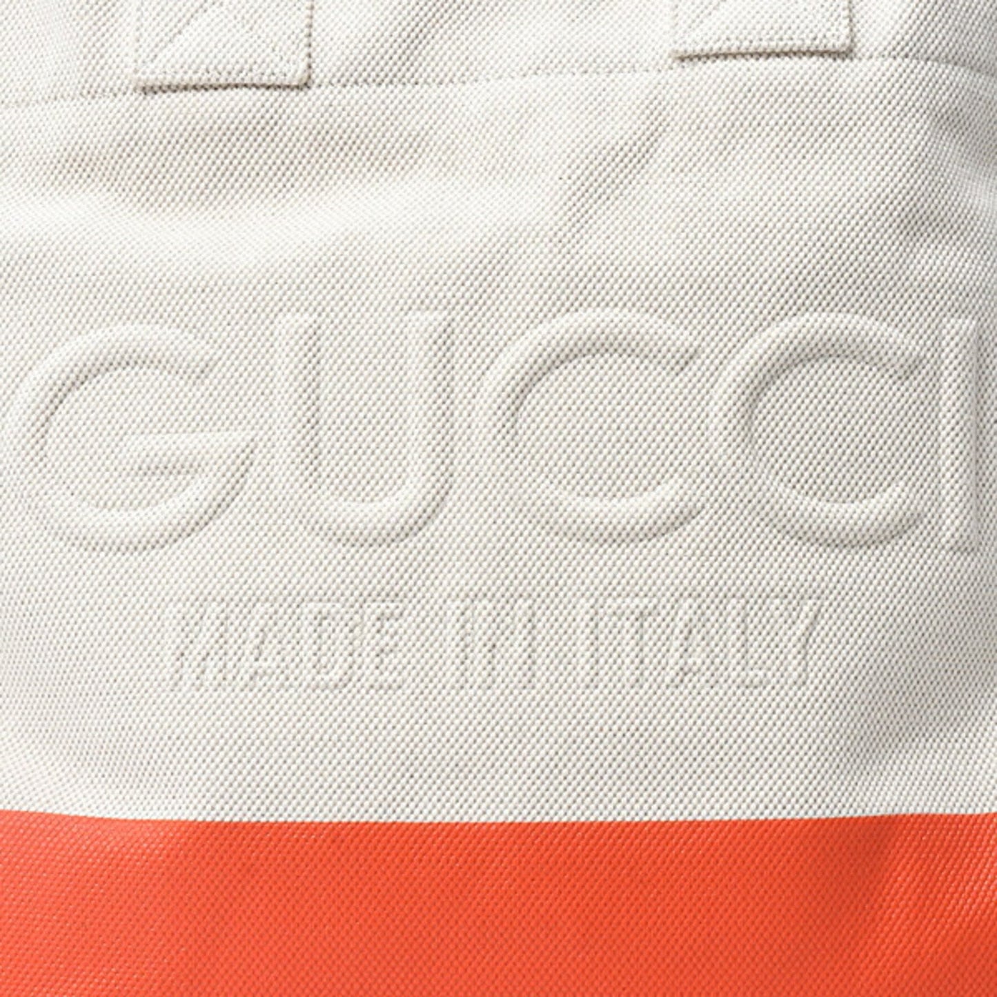 Gucci Orange White Canvas Handbag Tote Bag ( )