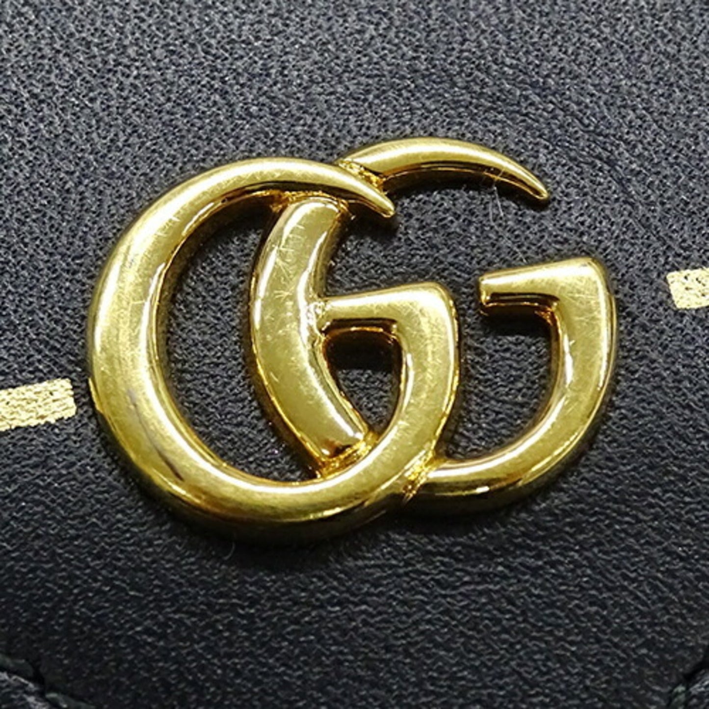 Gucci Gold Black Leather Wallet (Tri-Fold) ( )