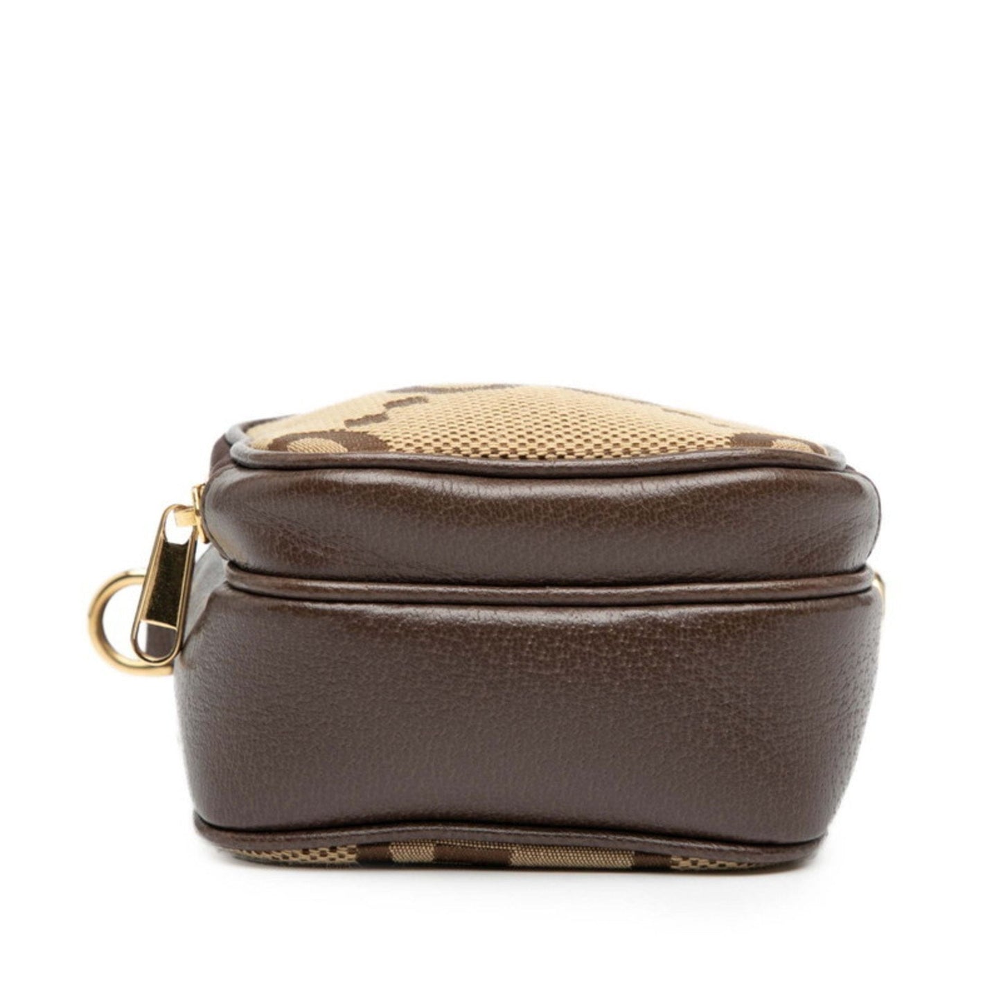 Gucci Beige Brown Canvas Leather Handbag Shoulder Bag ( )