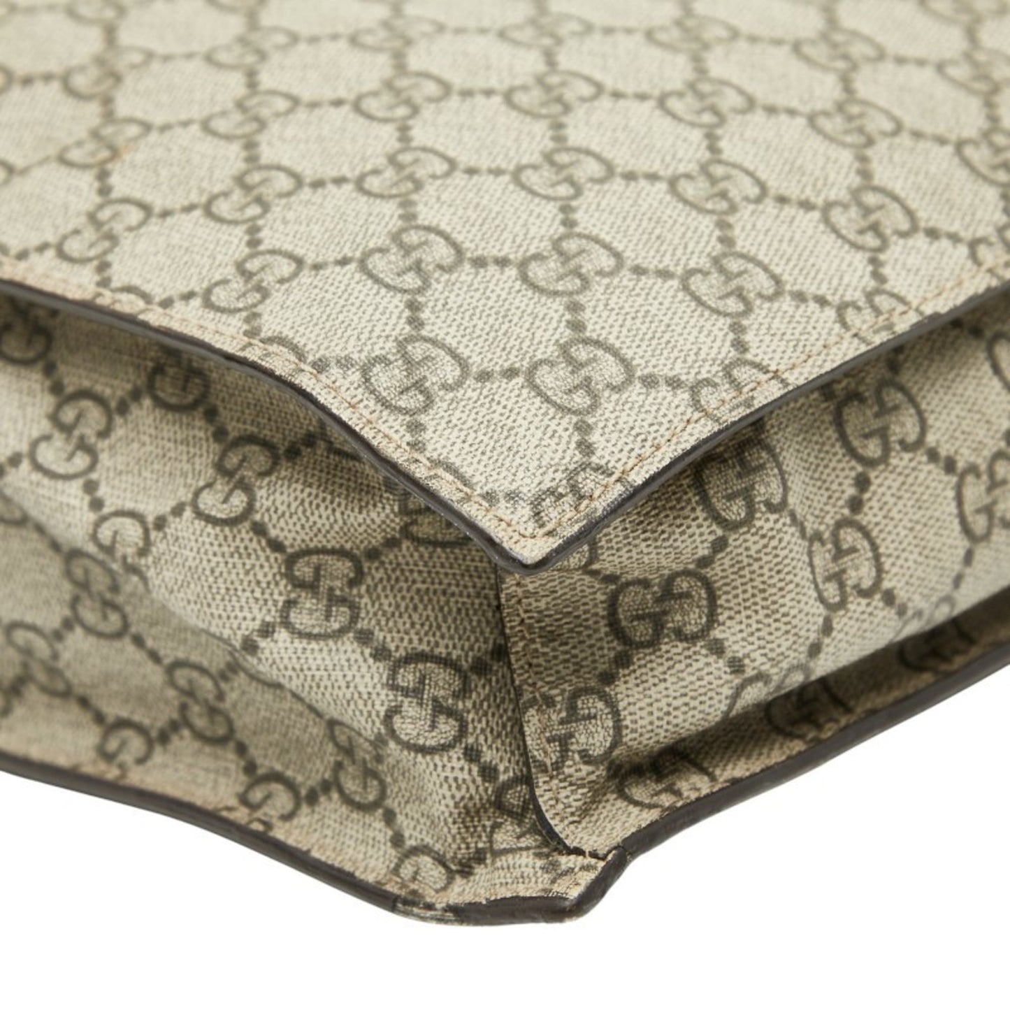 Gucci Beige Multi-Color Pvc Leather Shoulder Bag Tote Bag ( )
